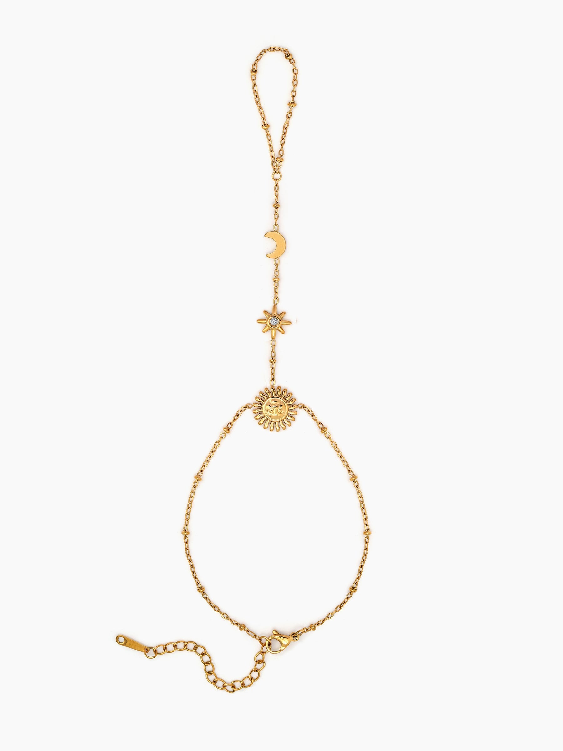 Solmeya Celestial Charms 18K Gold Plated Ring Bracelet Gold