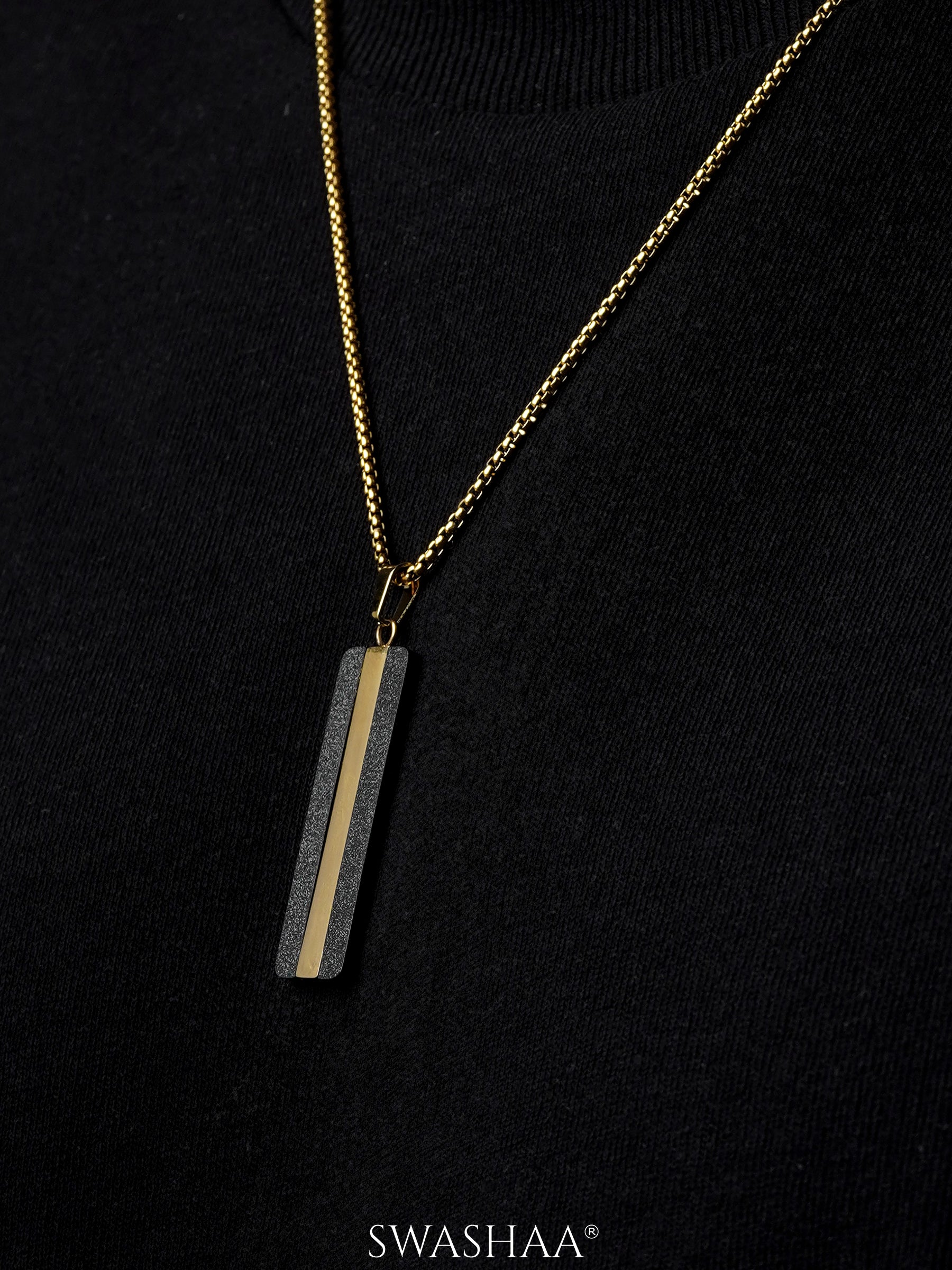 Solomon 18K Gold Plated Men's Chain Pendant