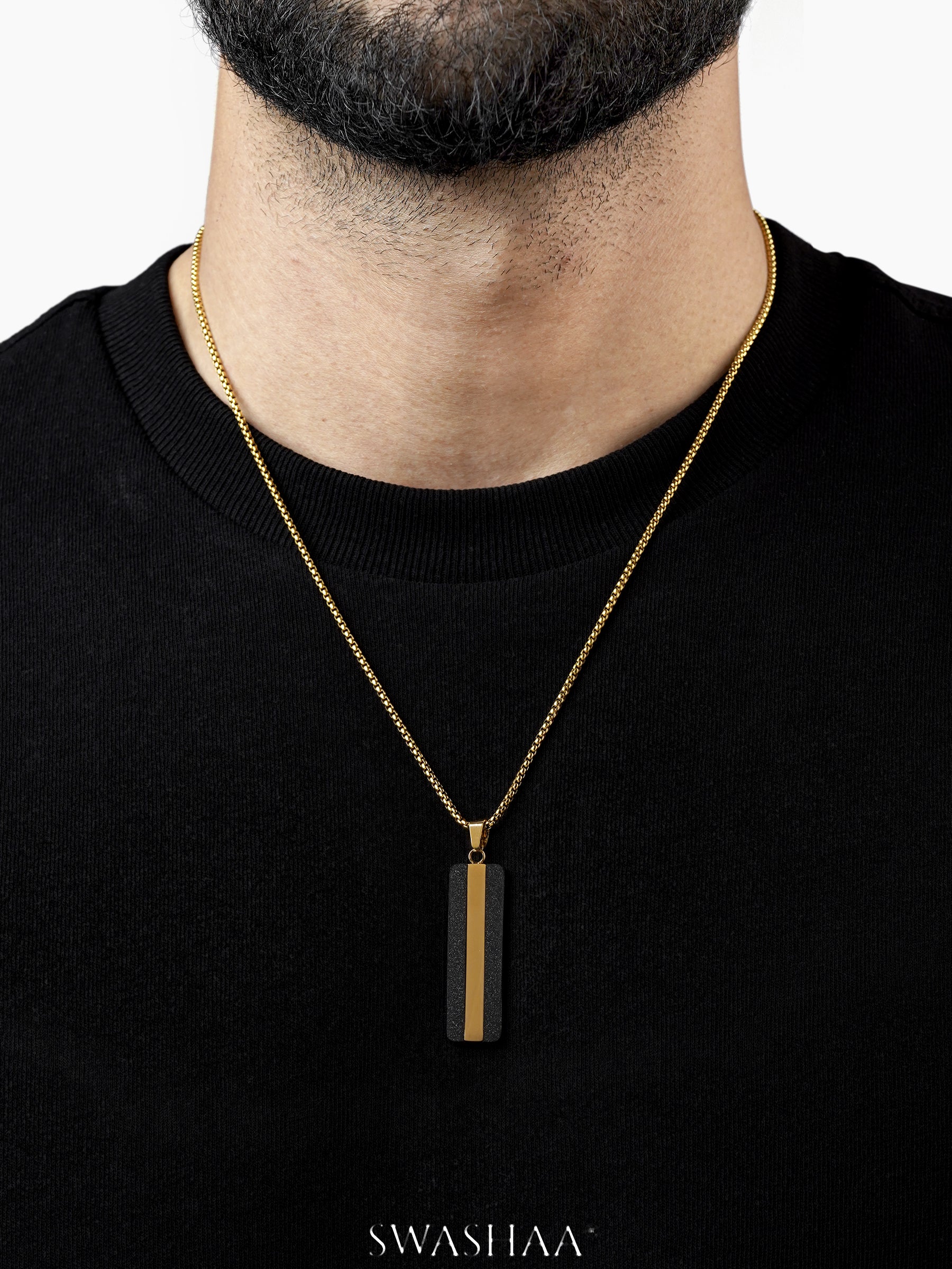 Solomon 18K Gold Plated Men's Chain Pendant