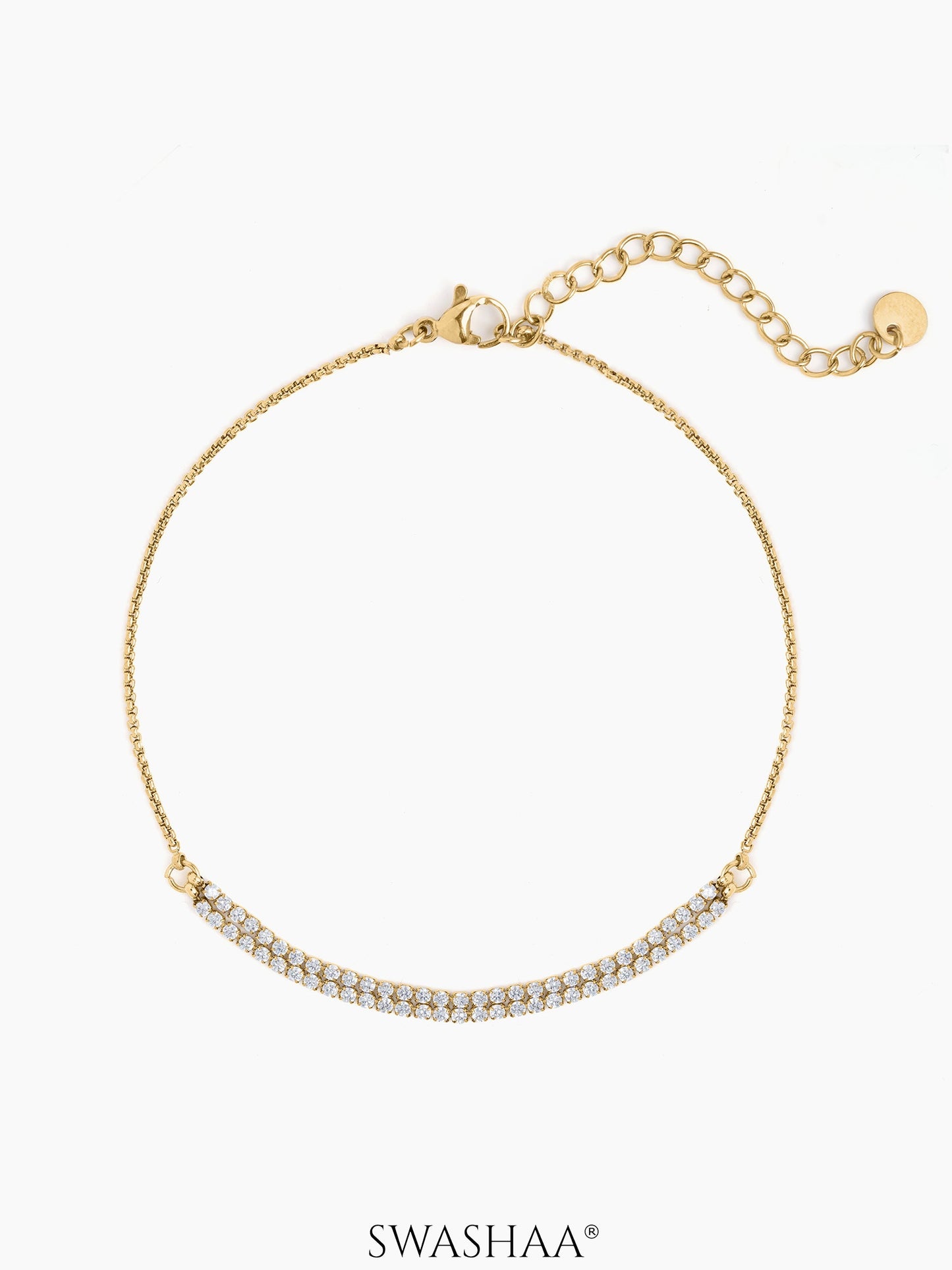 Sophia Diamond Double Strand Women's Anklet Gold