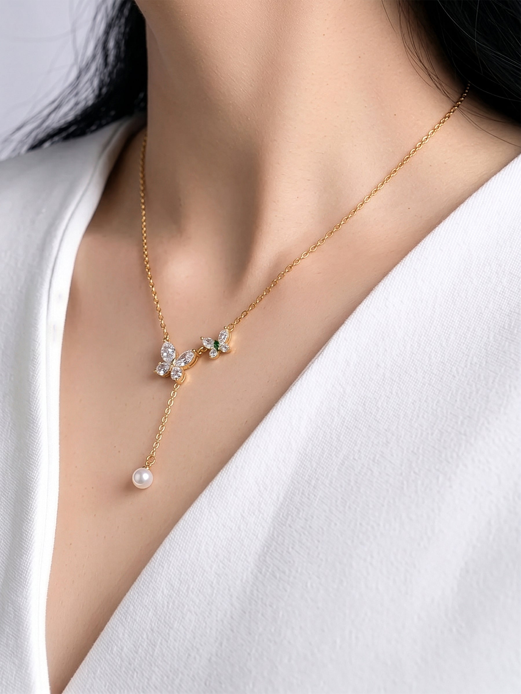 Soriel Butterfly Drop Necklace