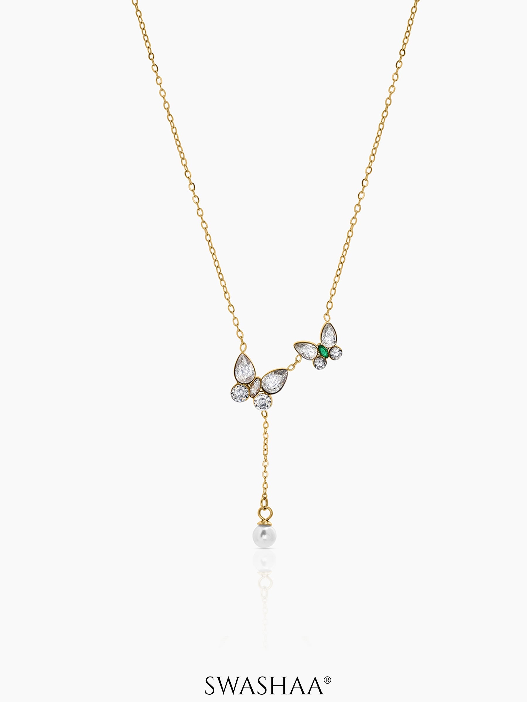 Soriel Butterfly Drop Necklace Gold