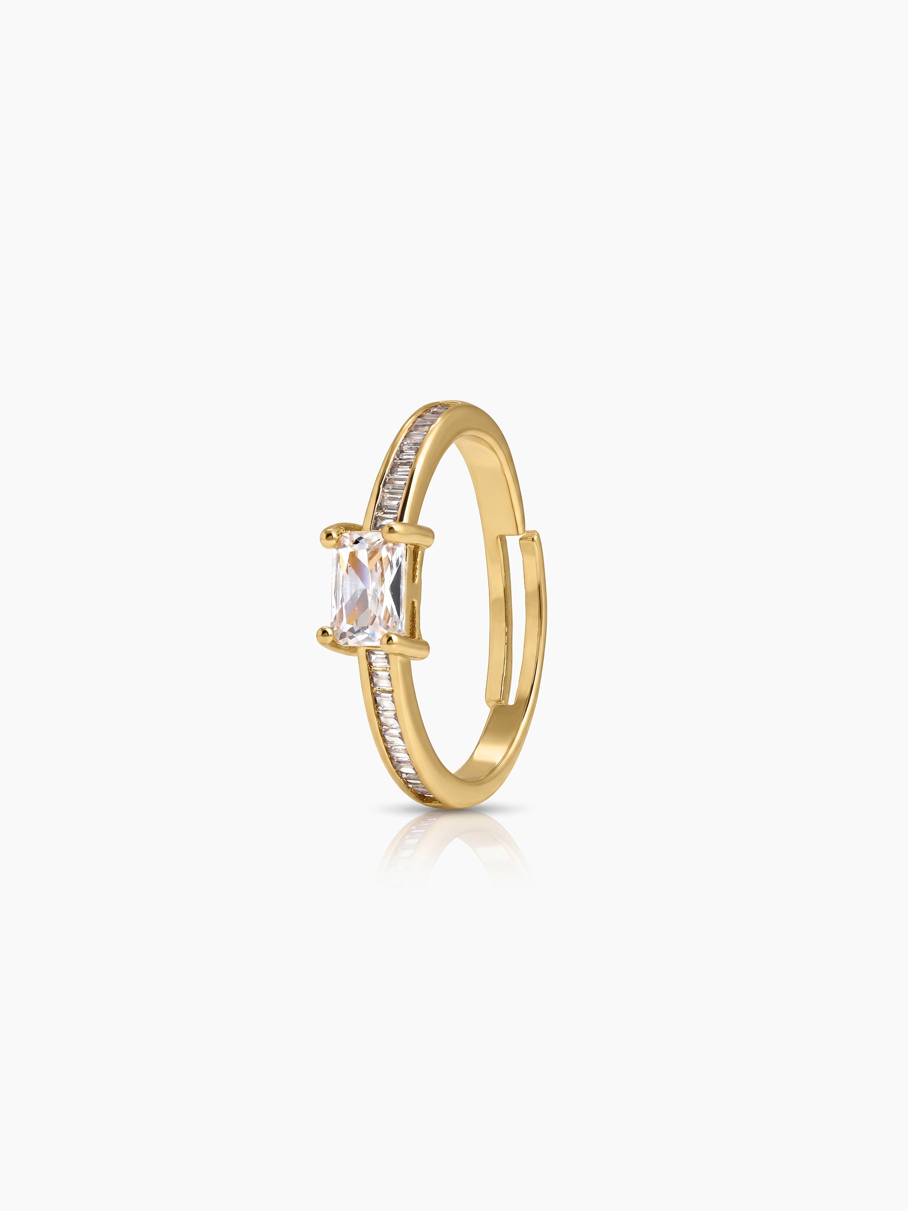 Sorielle Solitaire 18K Gold Plated Women's Ring Gold