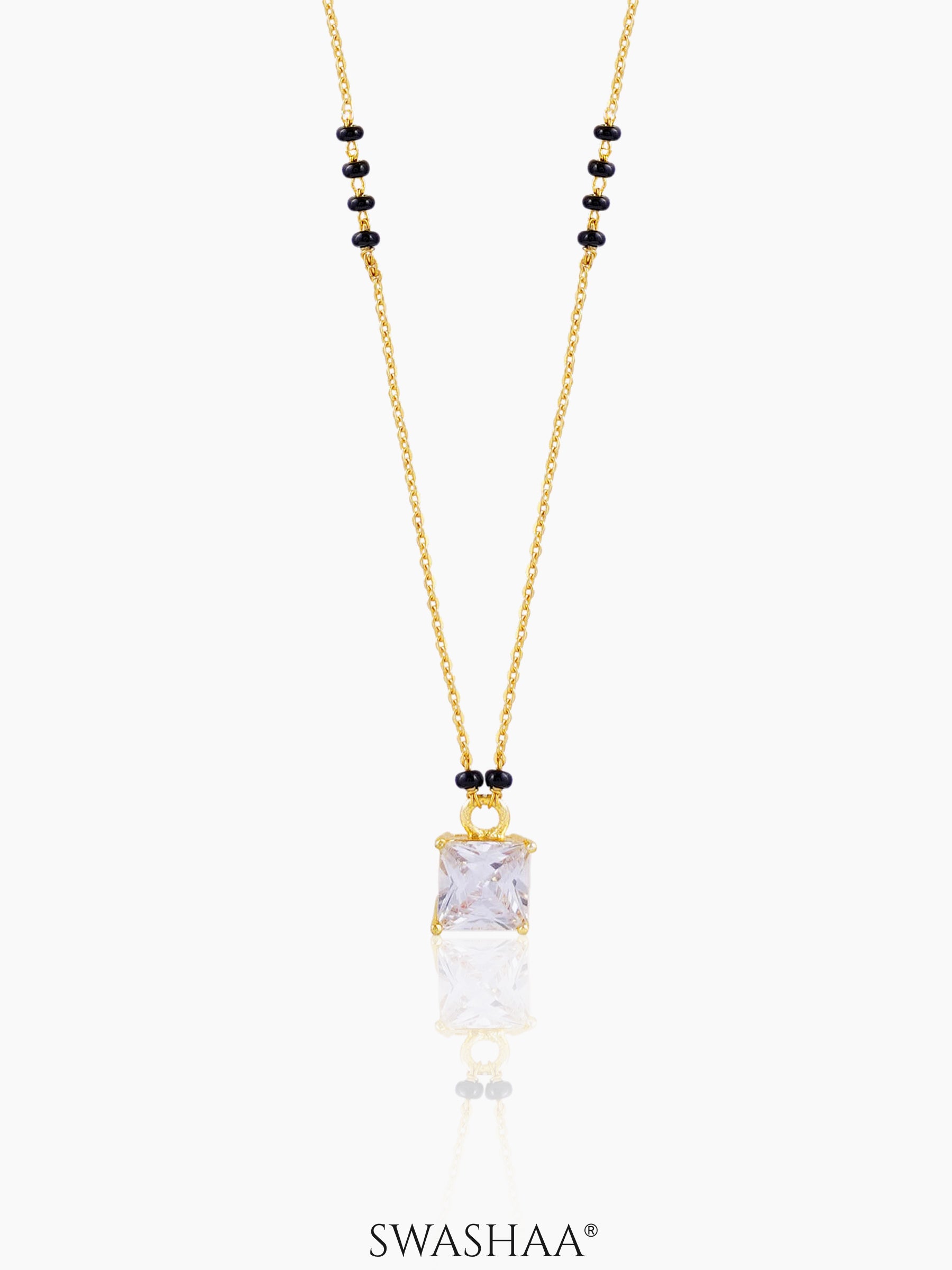 Square Solitaire 18K Gold Plated Mangalsutra Gold