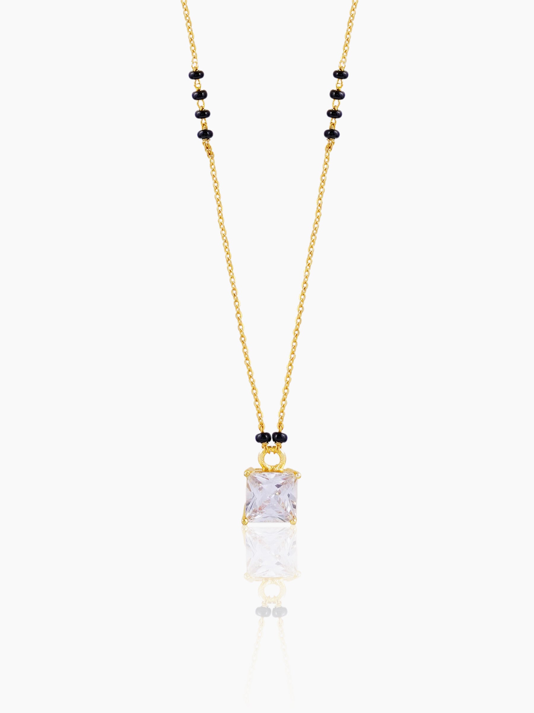 Square Solitaire 18K Gold Plated Mangalsutra Gold
