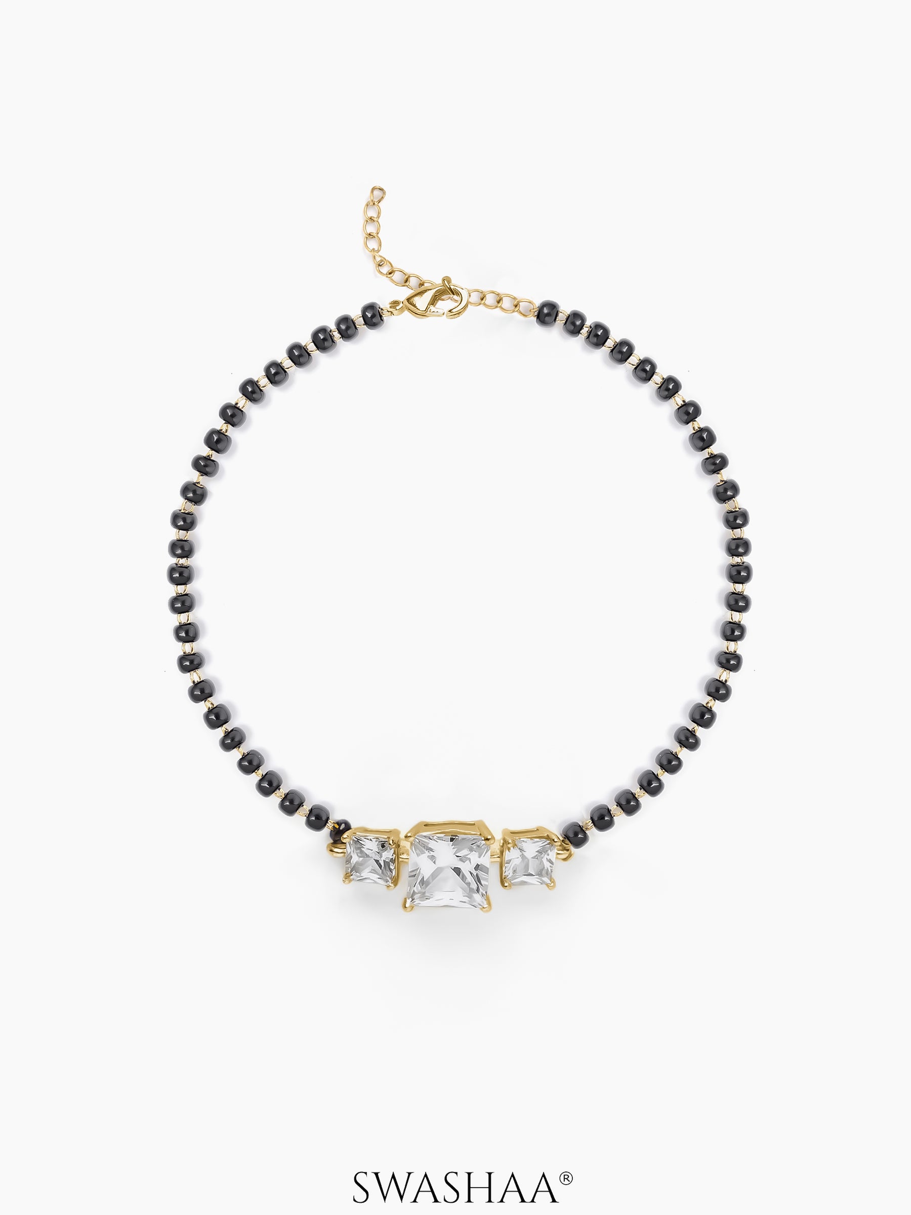 Square Solitaire 18K Gold Plated Mangalsutra Bracelets Gold