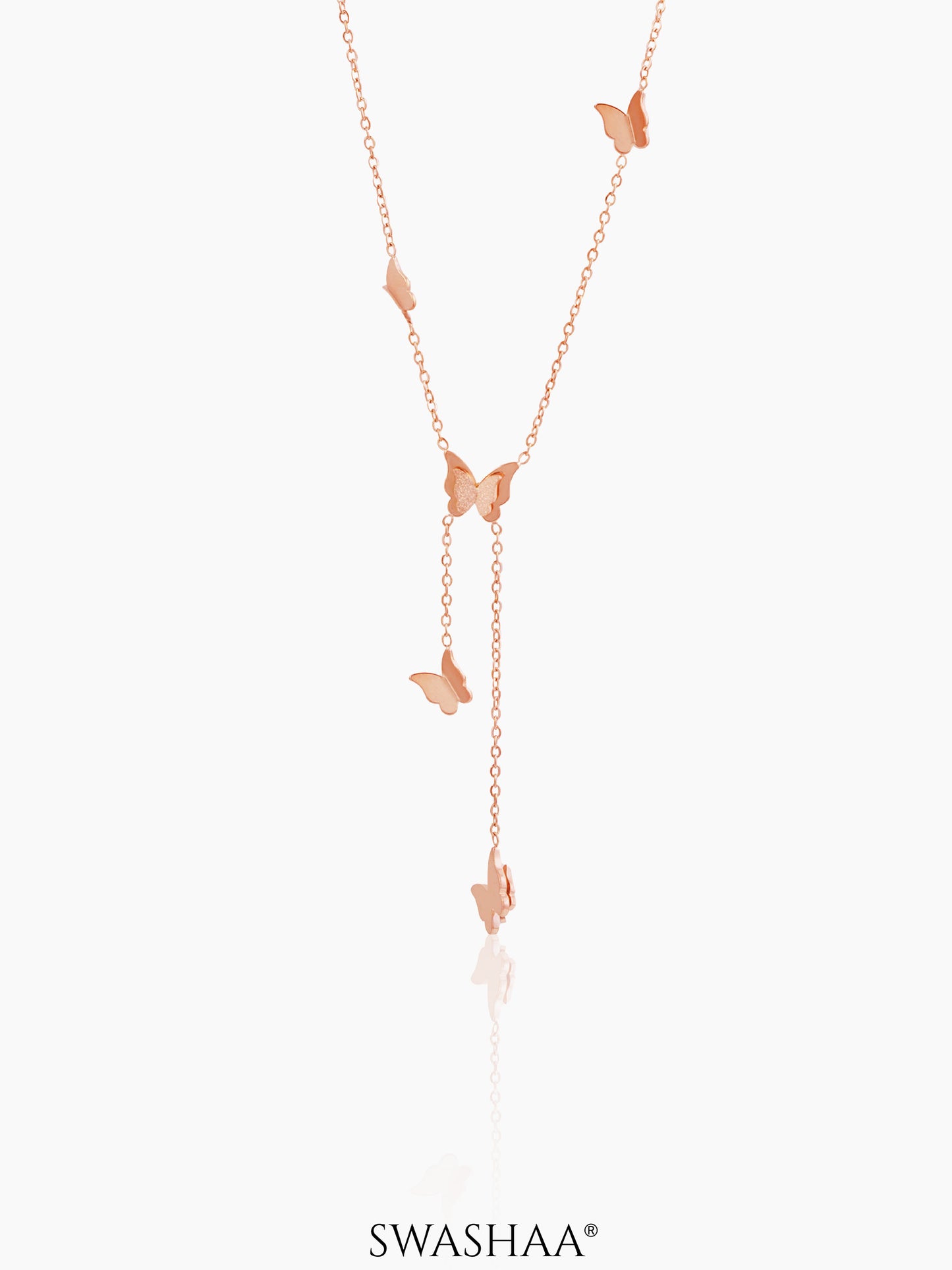 Statement Butterfly Necklace Rosegold
