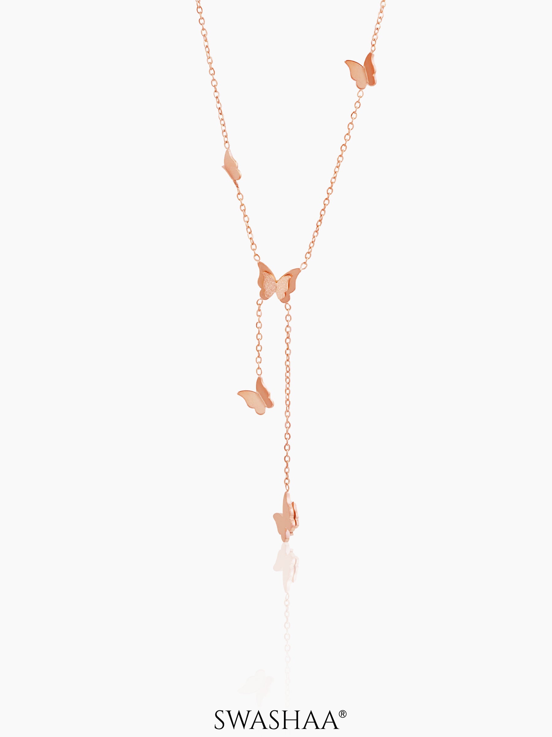 Statement Butterfly Necklace Rosegold