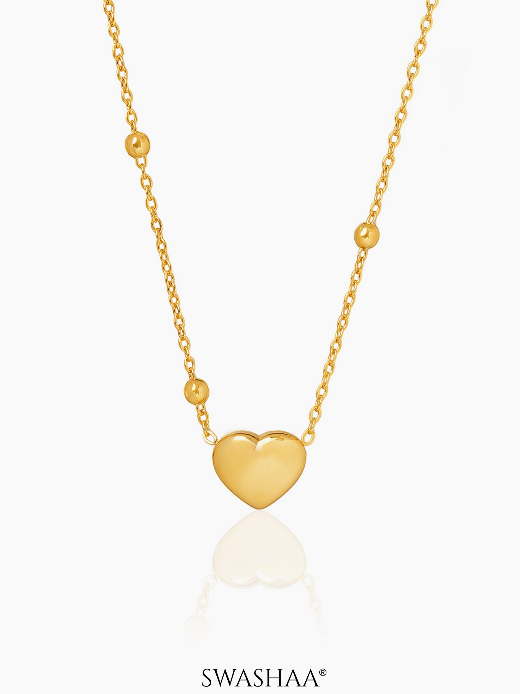 Statement Heart Necklace Gold