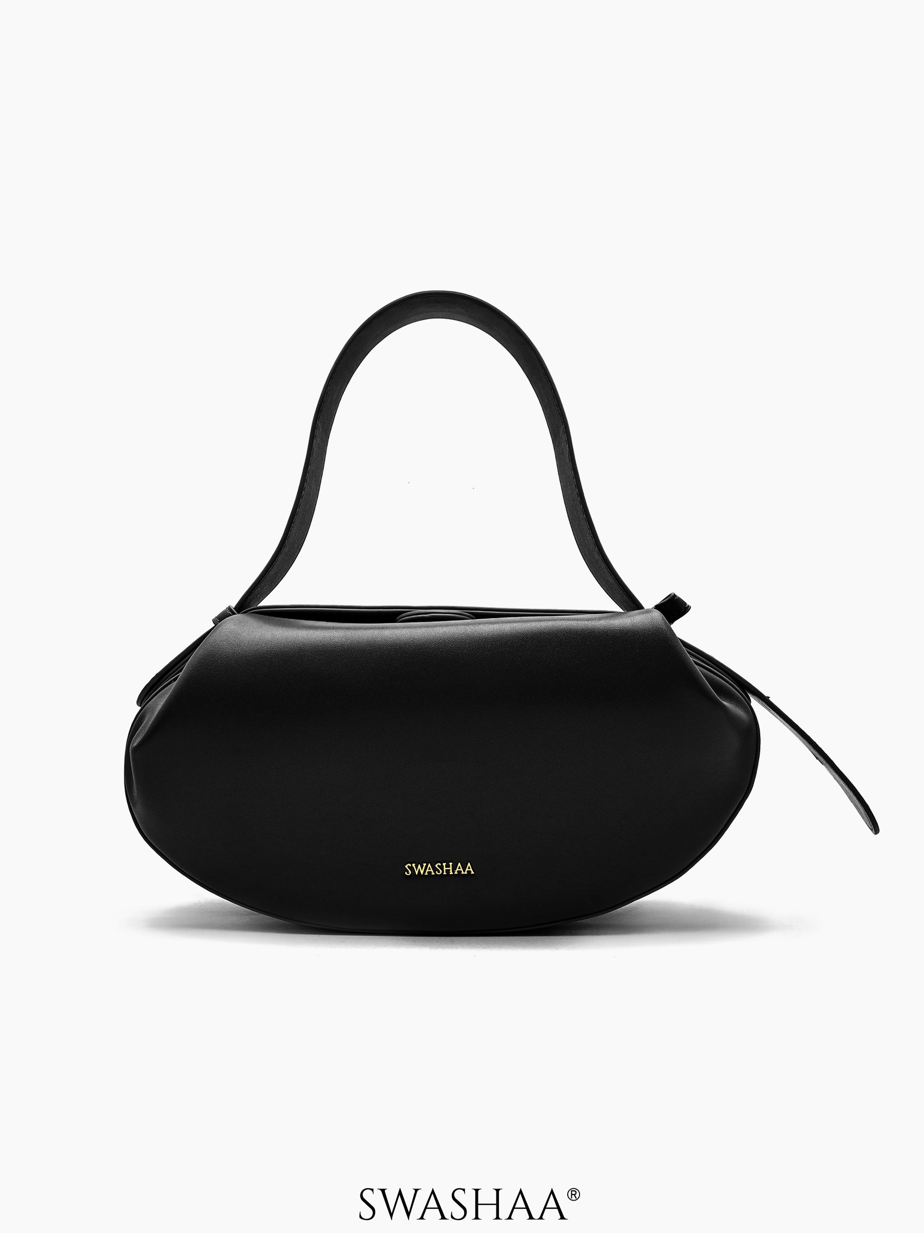 Stella Leather Shoulder Bag Black