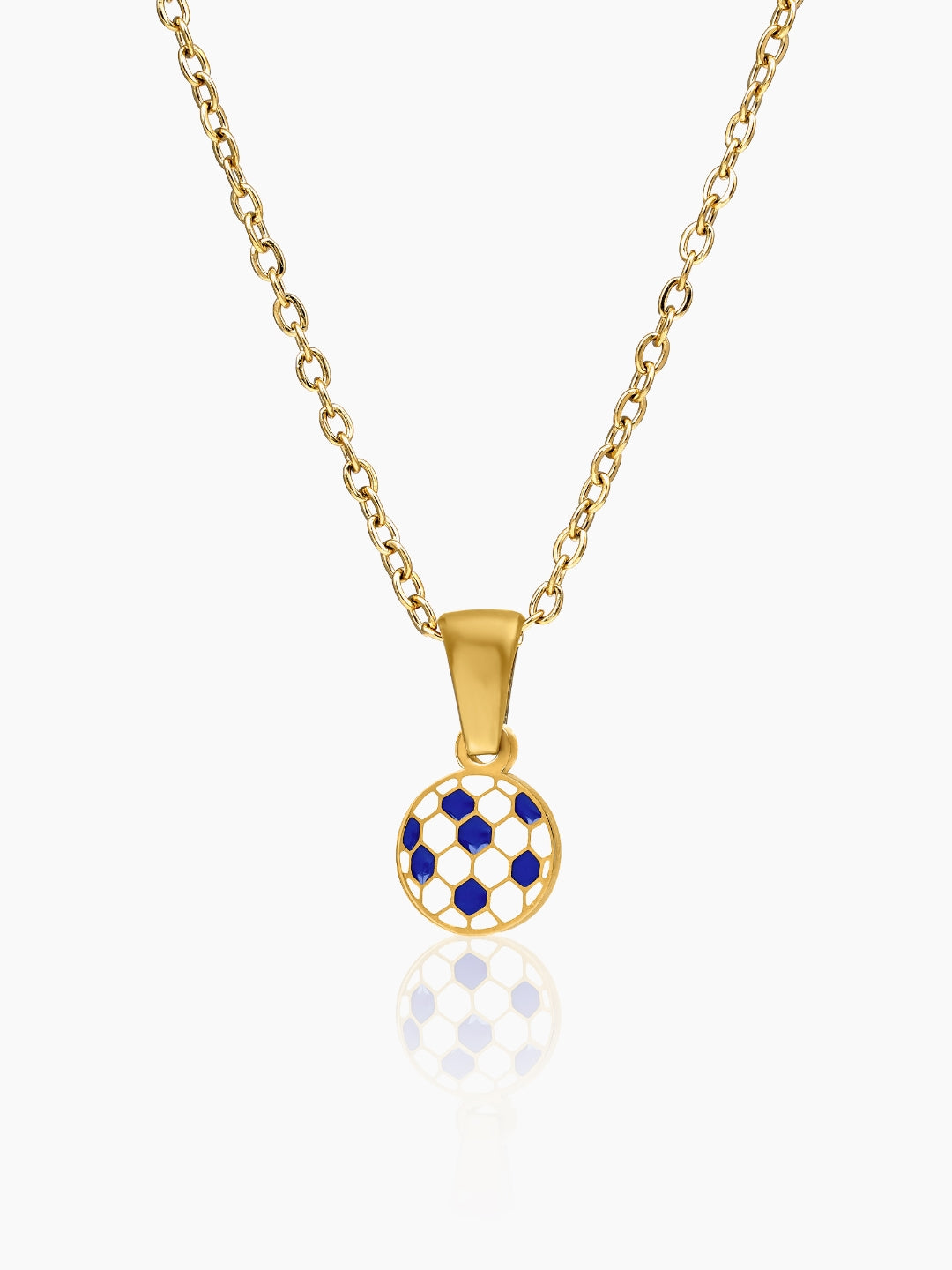 Striker Football 18K Gold Plated Kid's Chain Pendant Gold