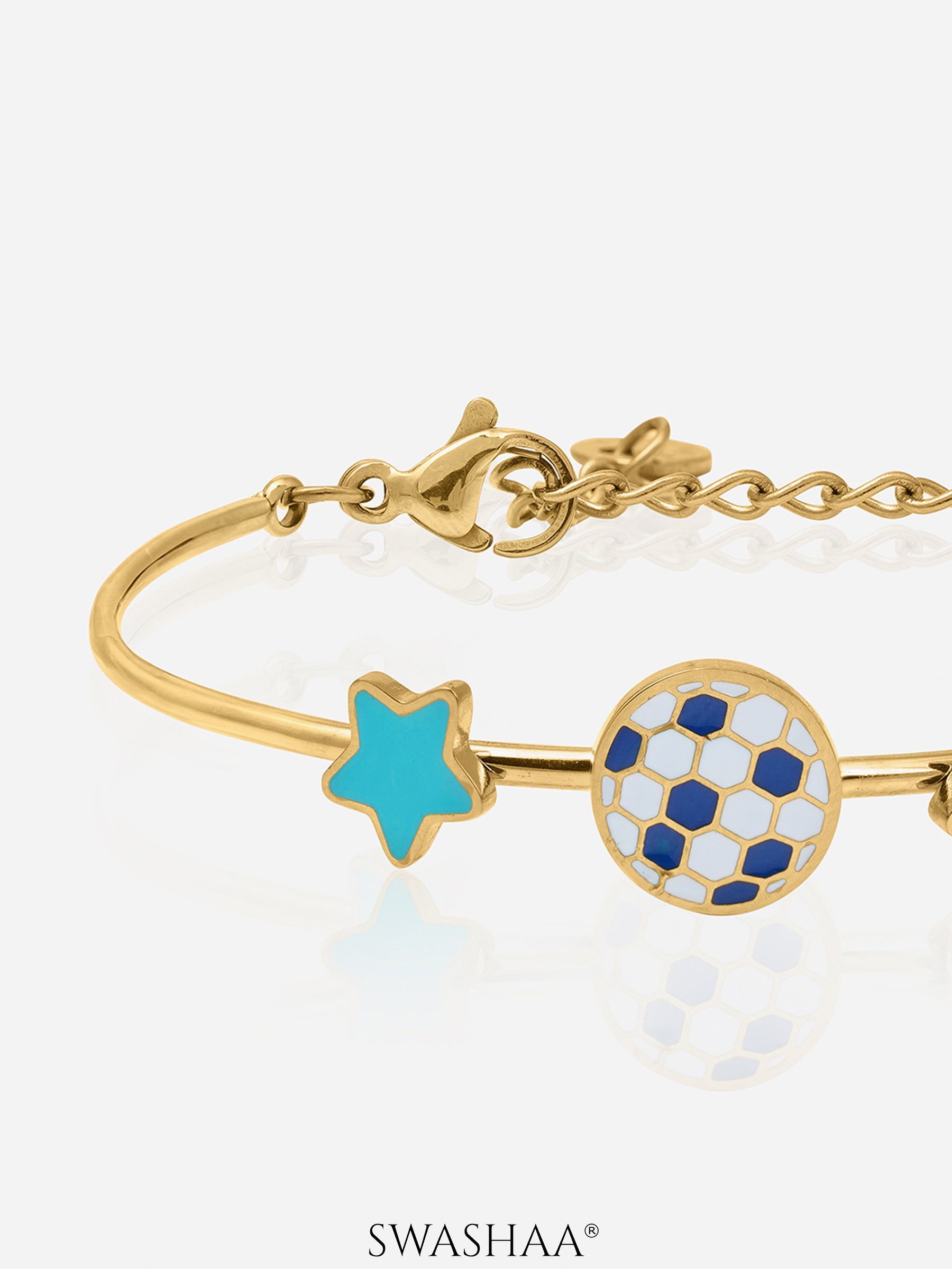 Striker Football 18K Gold Plated Kid's Kada Bracelet