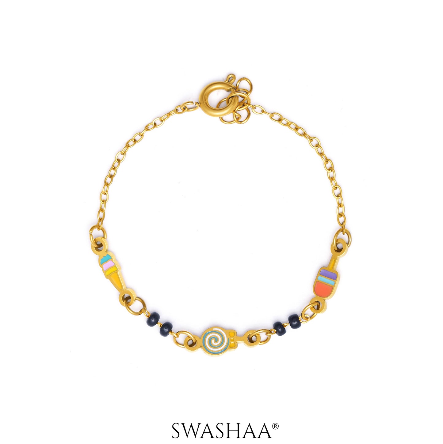 Sugar Bliss 18K Gold Plated Kid's Nazariya Bracelet Gold