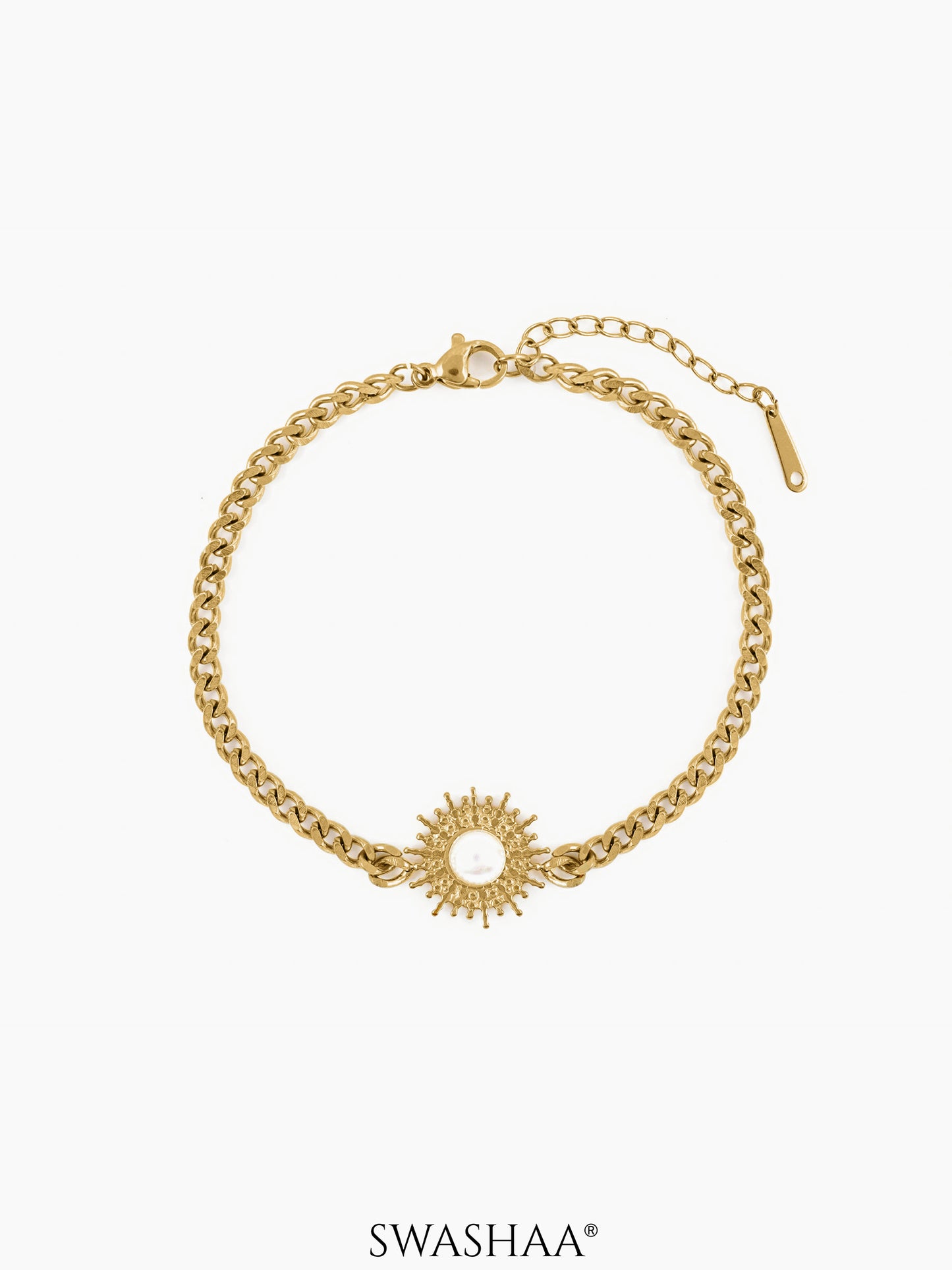 Sun And Pearl 18K Gold Plated Bracelet Gold
