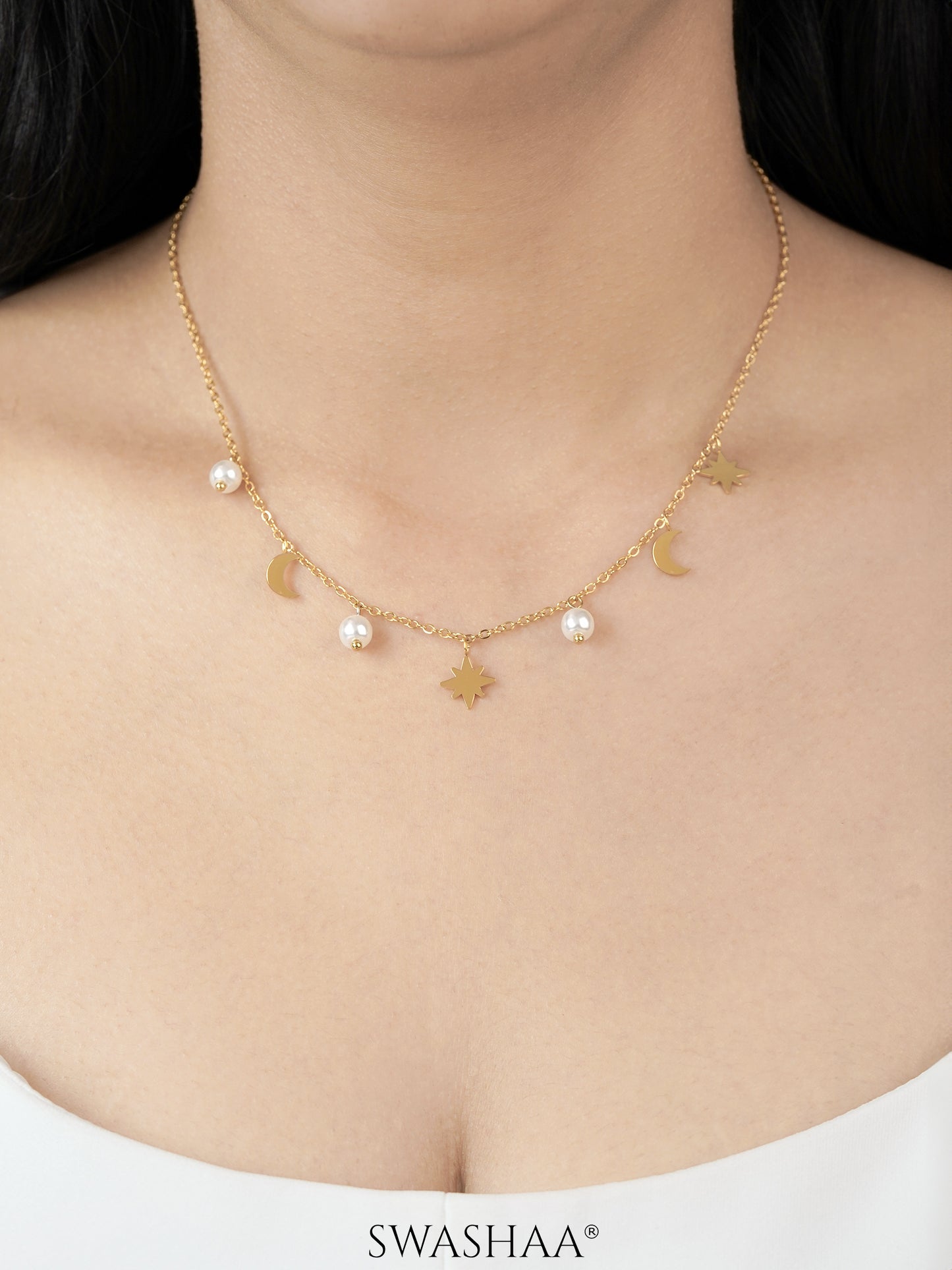 Sun & Moon 18K Gold Plated Necklace