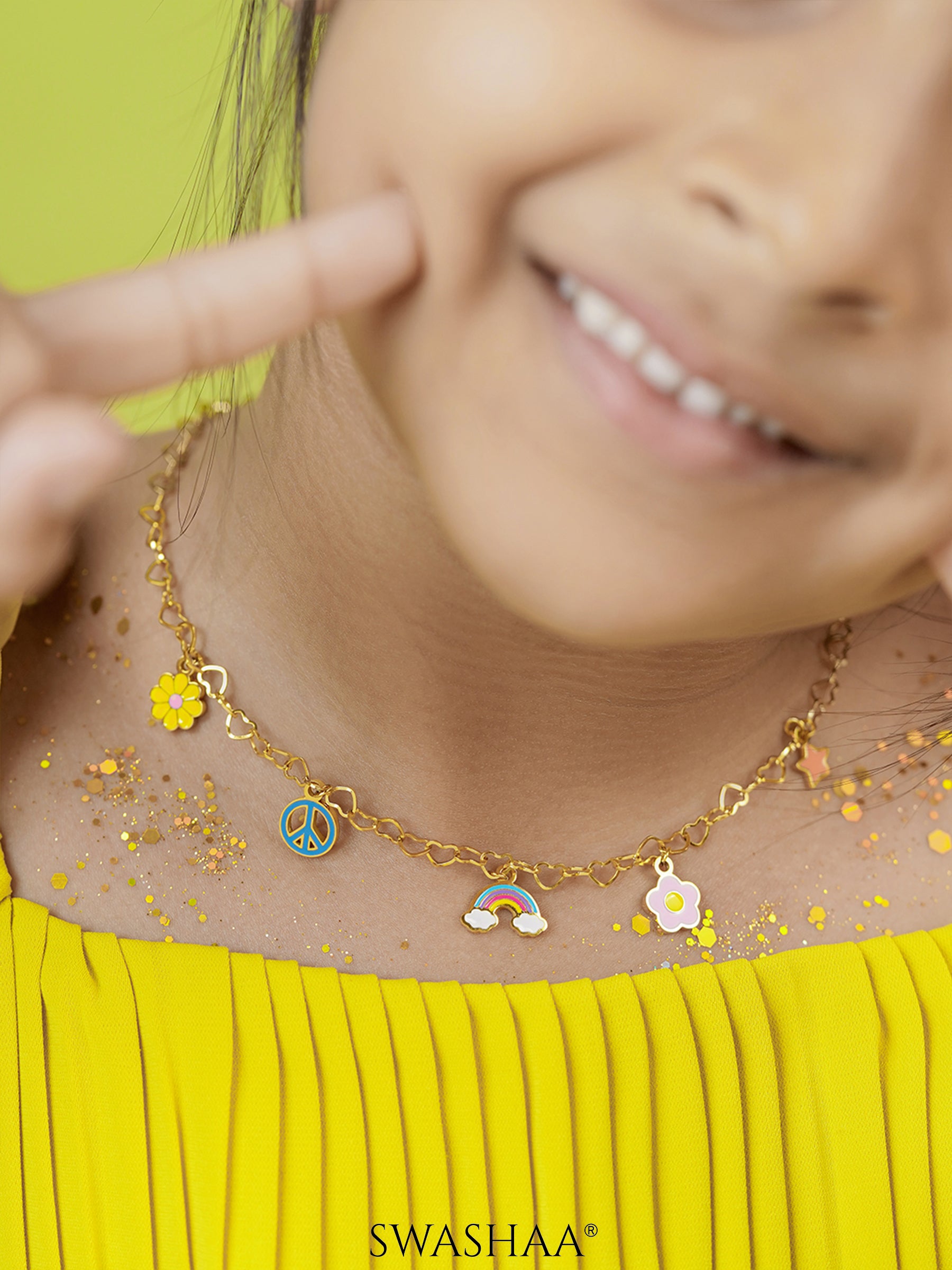 Sunday Charms 18K Gold Plated Kid's Necklace