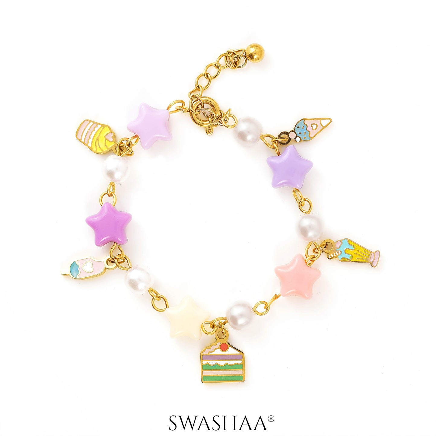 Super Stars Charms 18K Gold Plated Kid's Bracelet Gold