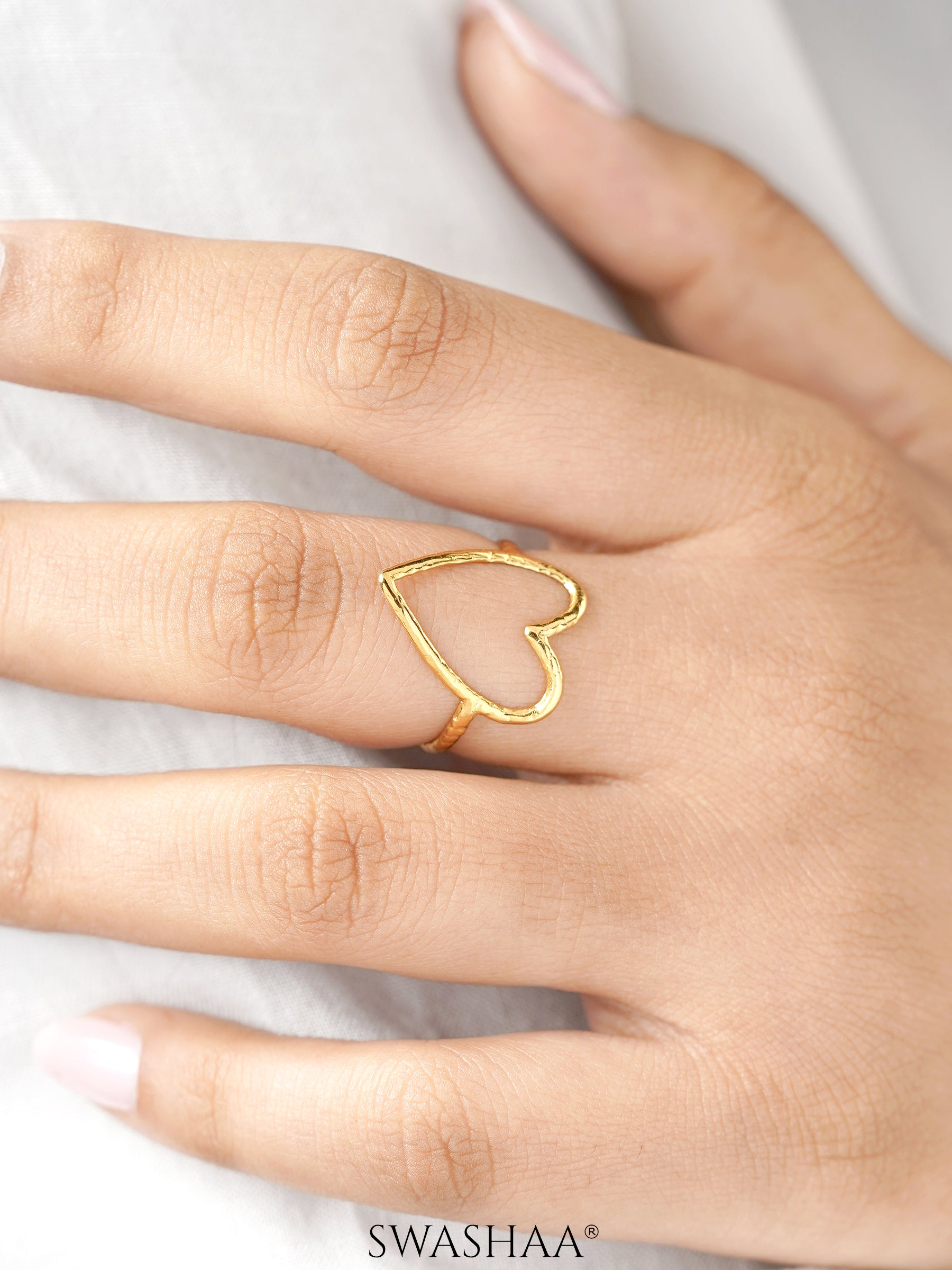 Susana Heart 18K Gold Plated Ring