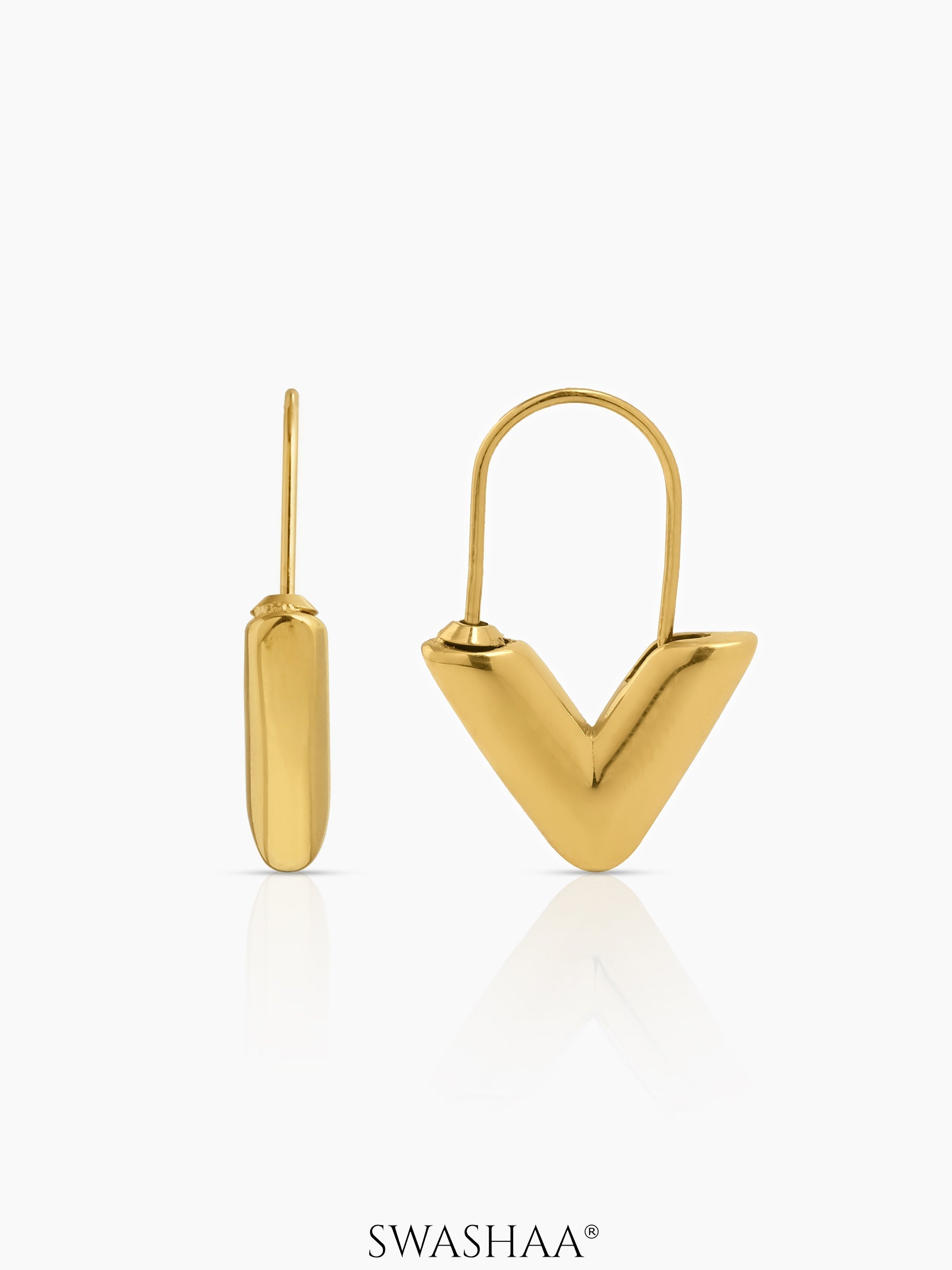 Svara V-Drop Women's Hoop Earrings