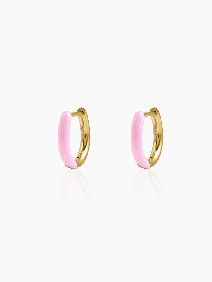 Taffy Pink 18K Gold Plated Kid’s Hoop Earrings
