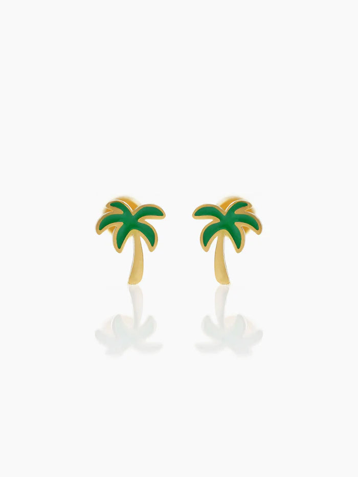 Tall Coconut 18K Gold Plated Kid's Earrings