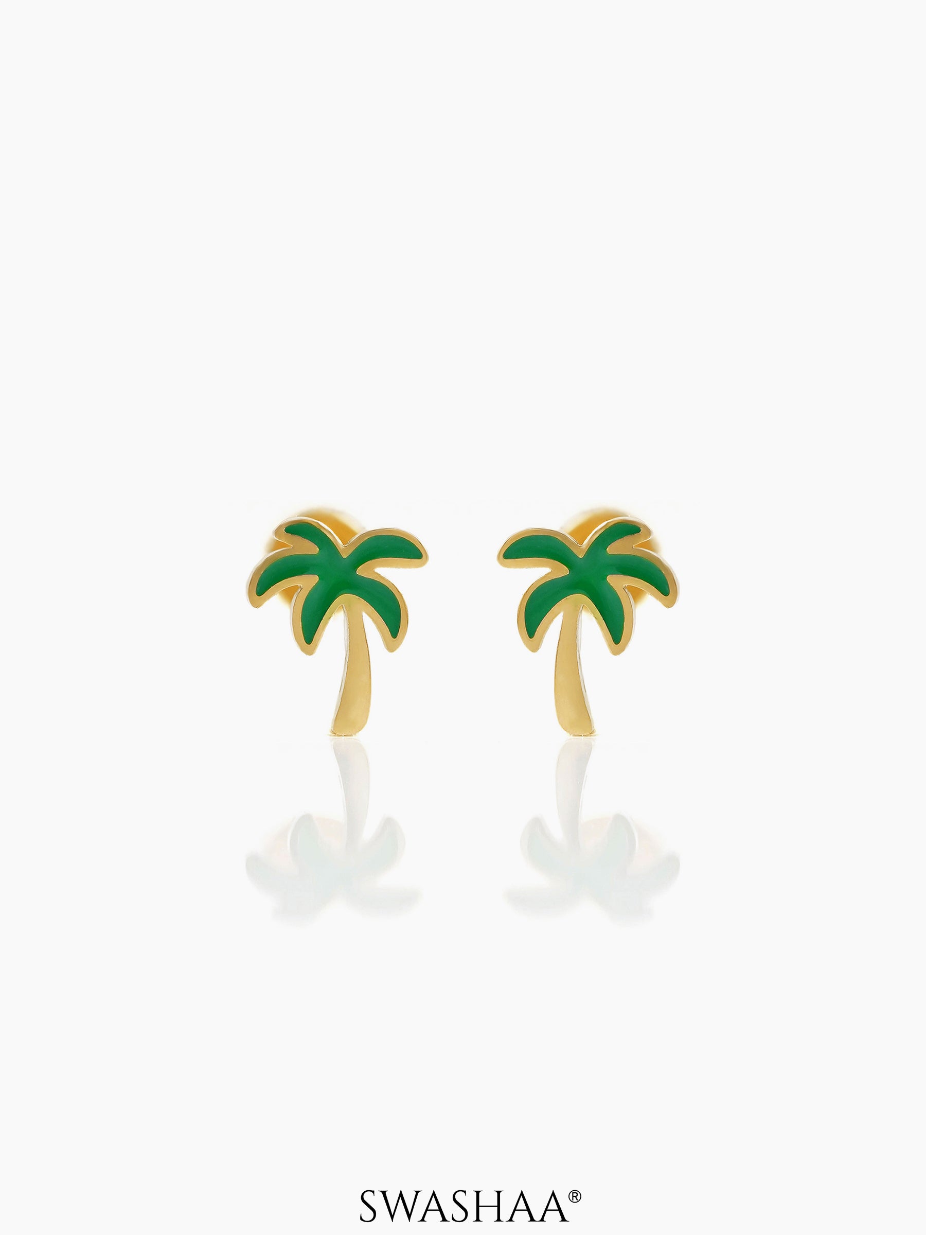 Tall Coconut 18K Gold Plated Kid's Earrings
