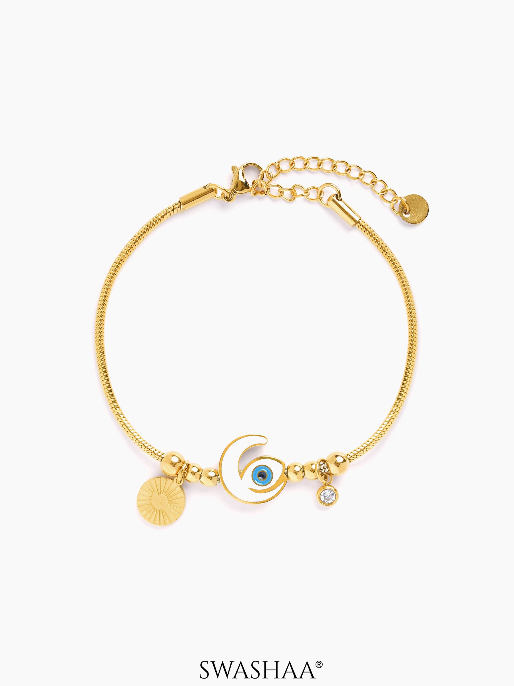 Tanhaa Moon Eye 18K Gold Plated Bracelet Gold