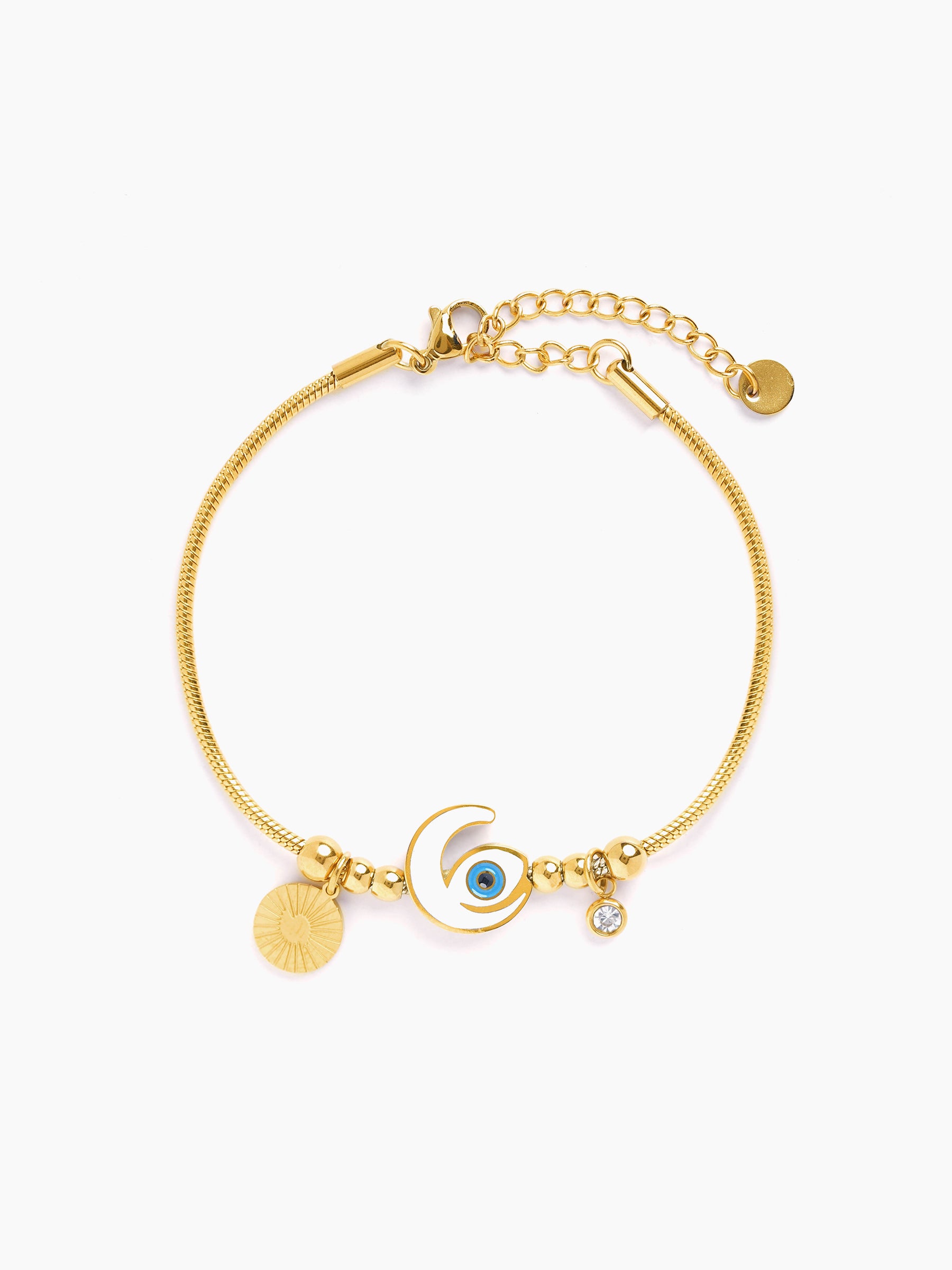 Tanhaa Moon Eye 18K Gold Plated Bracelet