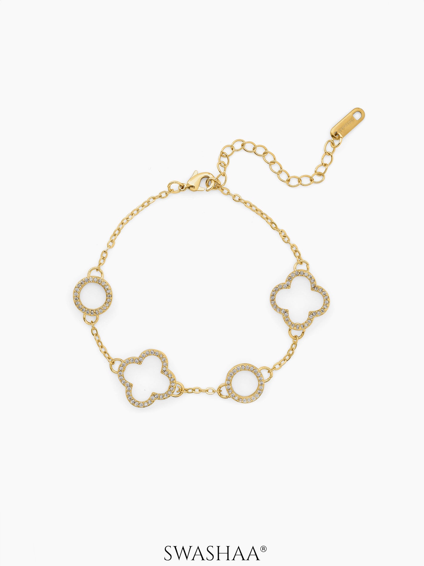 Tanira Holo Clover Bracelet 18K Gold Plated