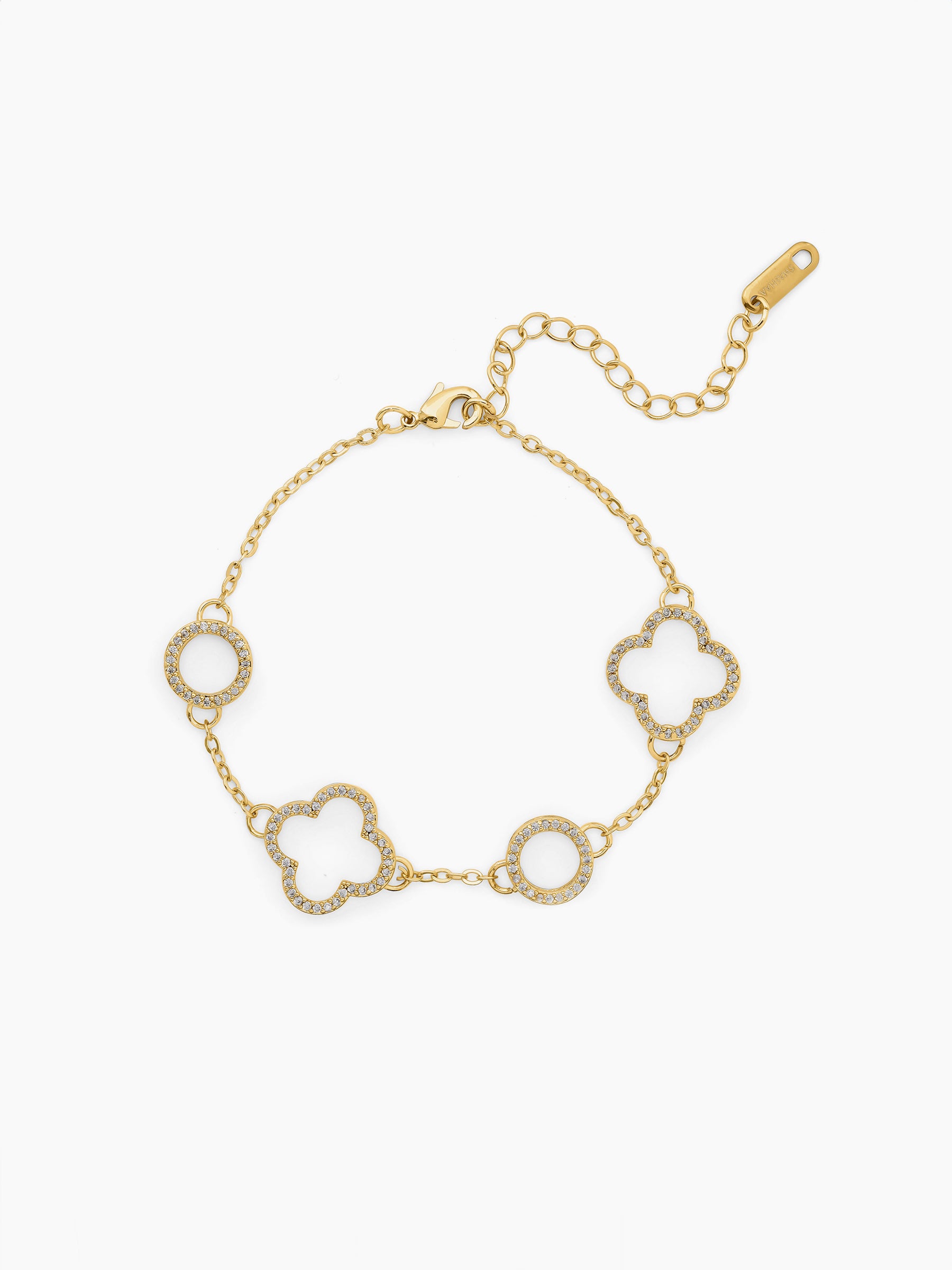 Tanira Holo Clover 18K Gold Plated Bracelet