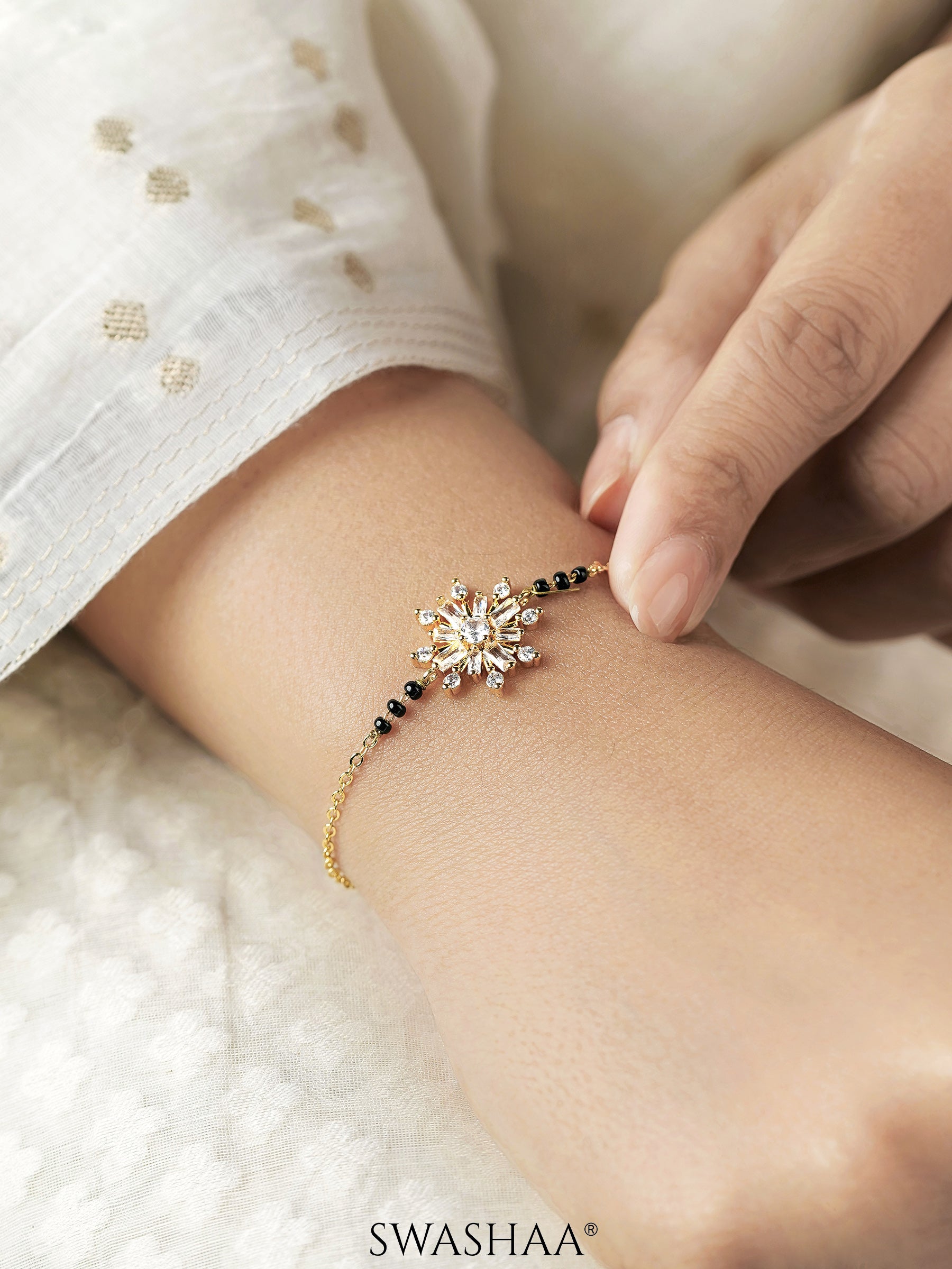 Tara 14K Gold Plated Mangalsutra Bracelet