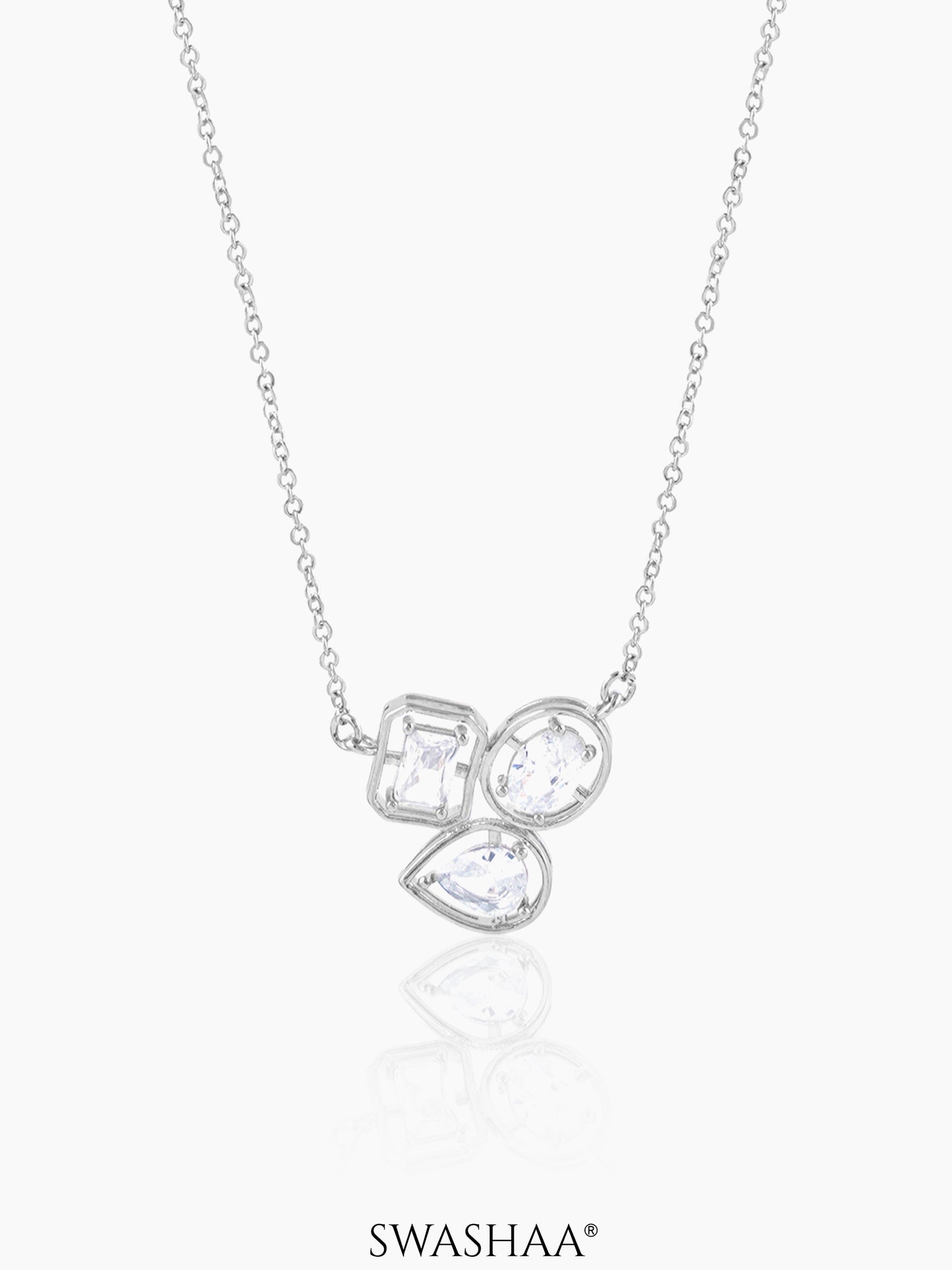 Three Star Necklace Silver