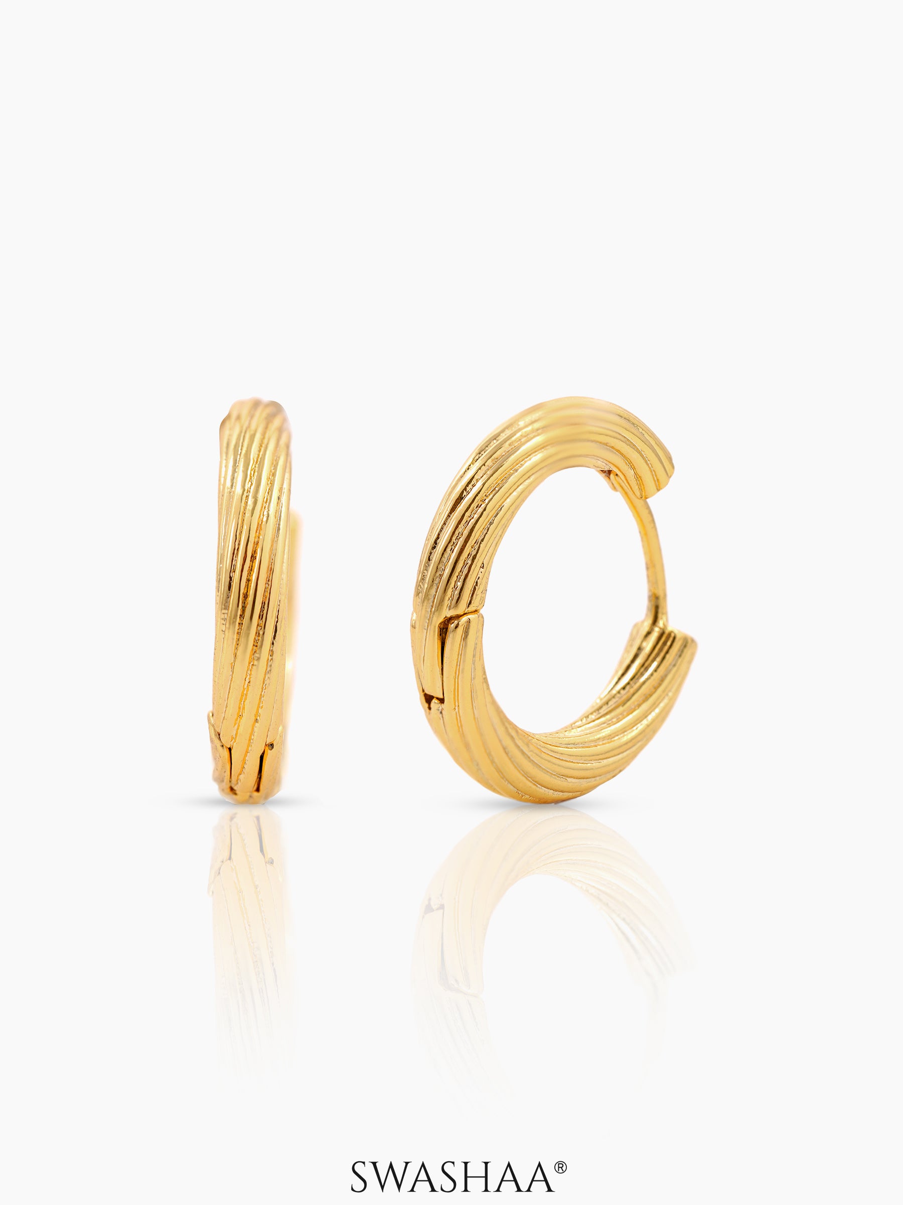 Tiberius 18K Gold Plated Hoop Earrings Gold