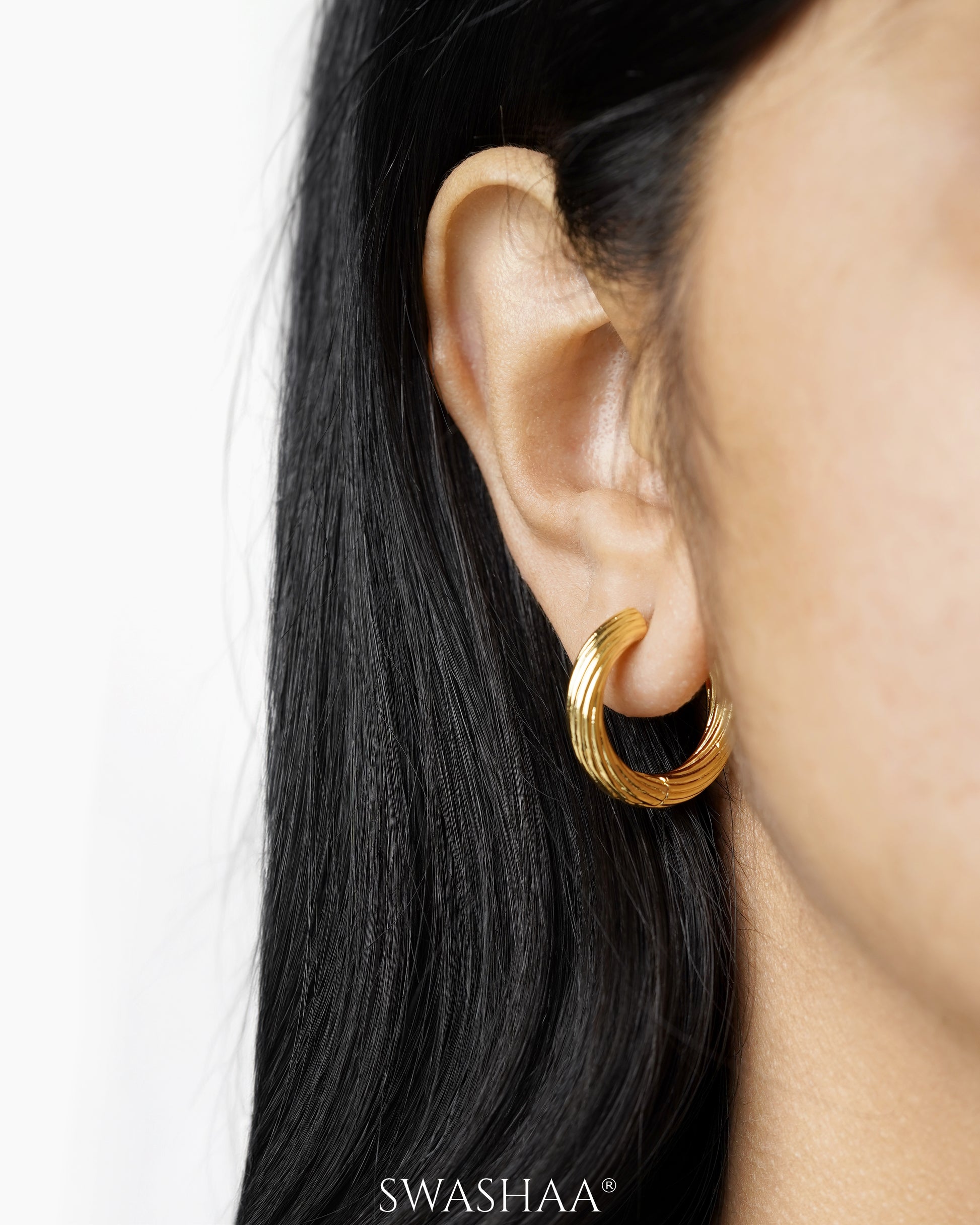 Tiberius 18K Gold Plated Hoop Earrings