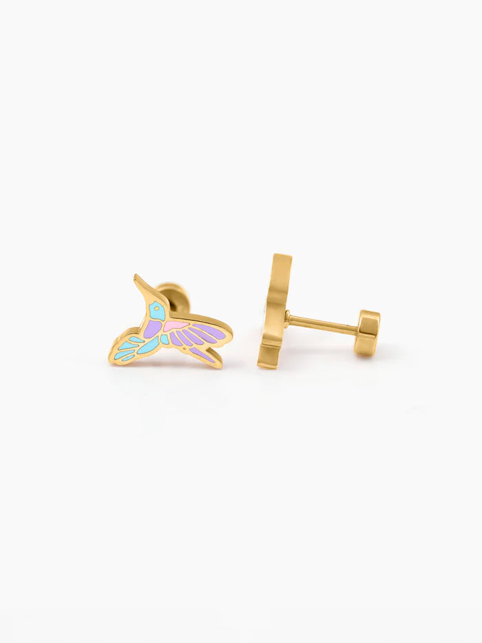 Tim Tum Bird 18K Gold Plated Kid's Earrings Gold