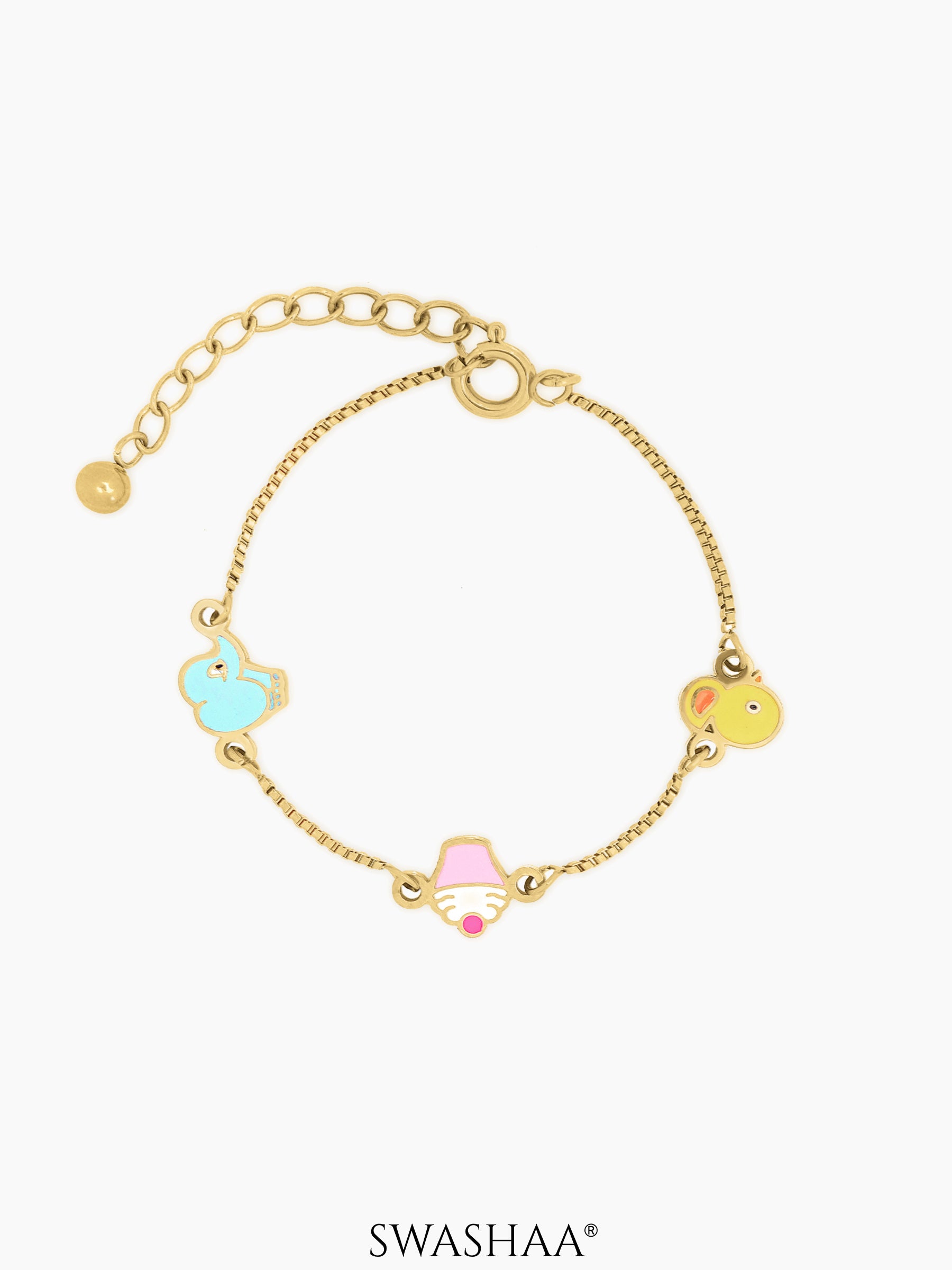 Tiny Cupcake Charm 18K Gold Plated Kid's Bracelet