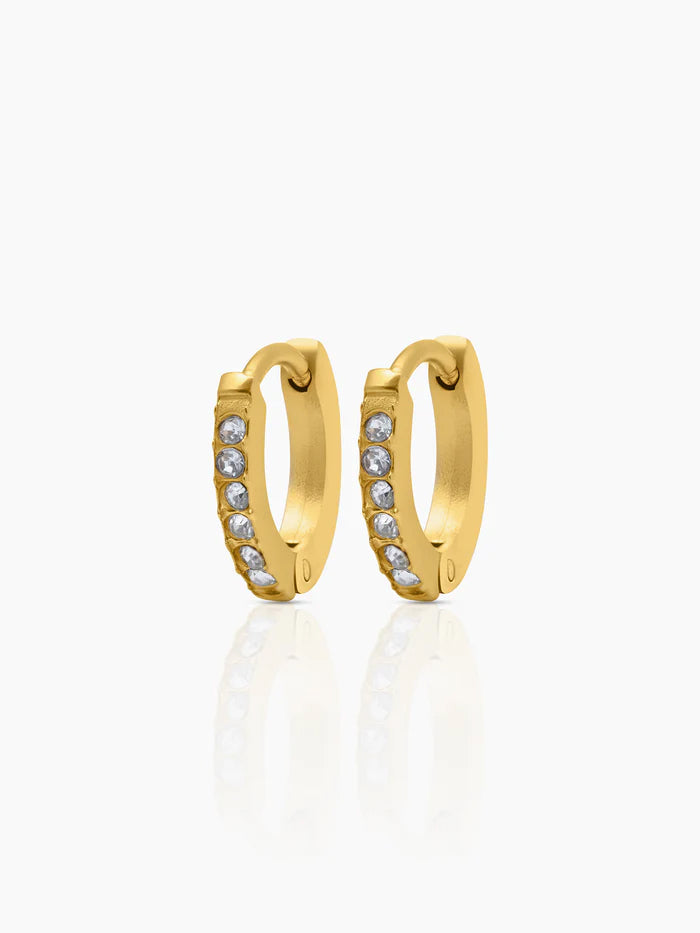 Tiny Diamond 18K Gold Plated Kid's Hoop Earrings