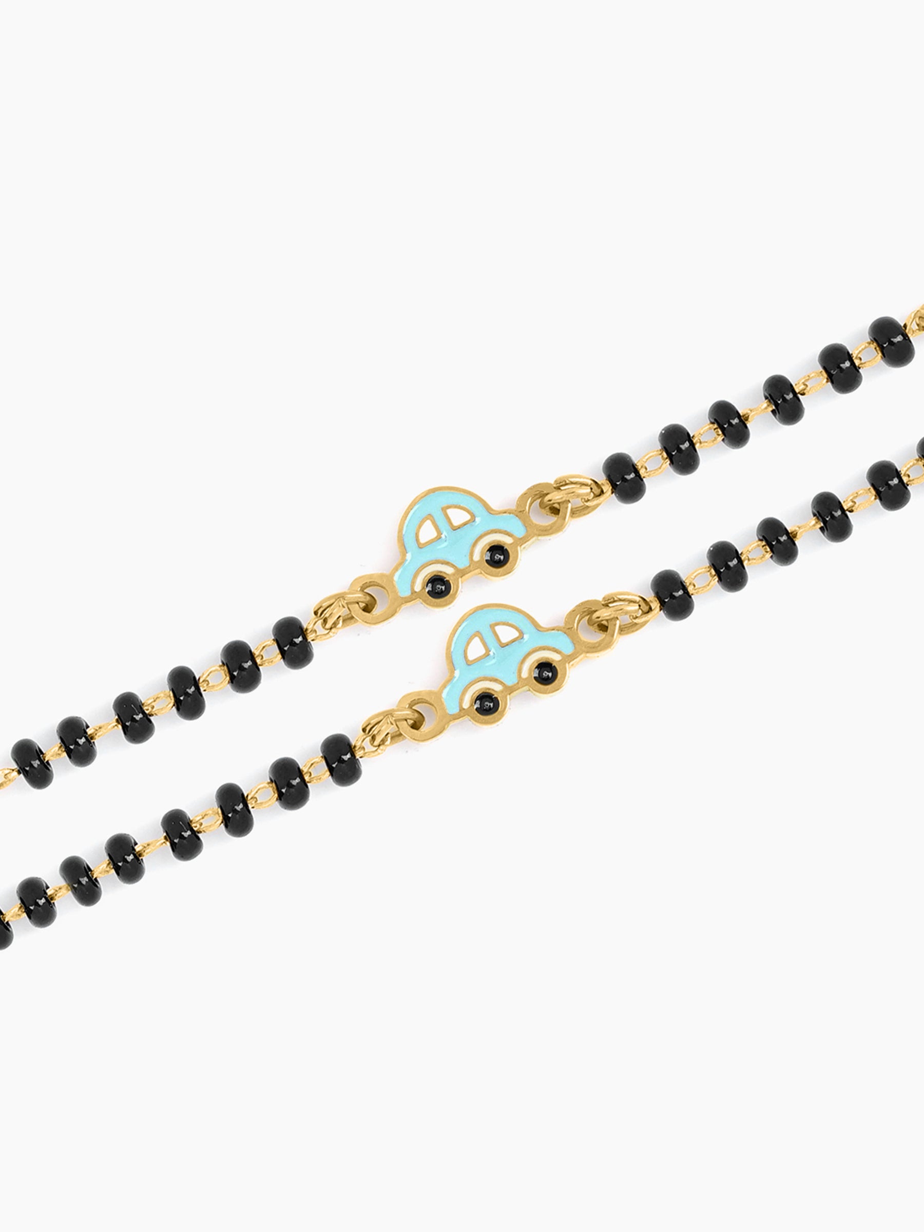 Tiny Wheels Car Charm 18K Gold Plated Kid's Nazariya Bracelet