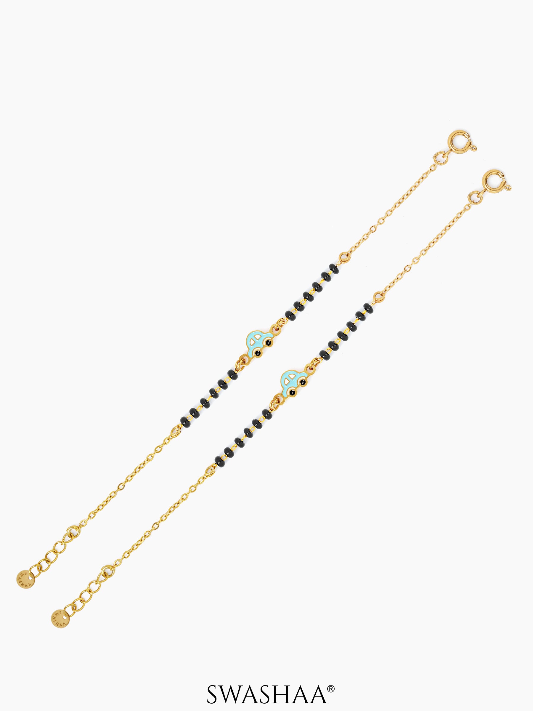 Tiny Wheels Car Charm 18K Gold Plated Kid's Nazariya Bracelet