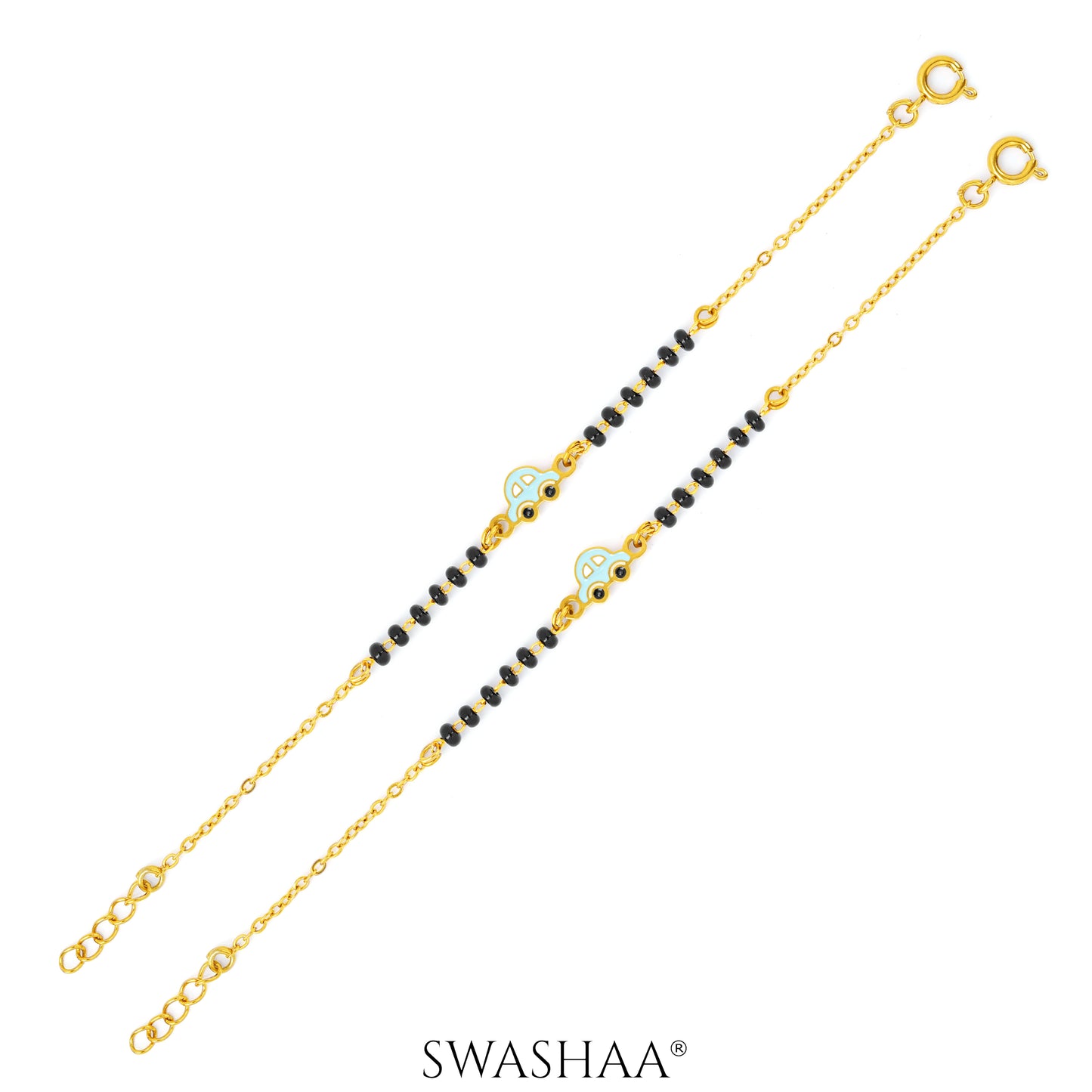 Tiny Wheels Car Charm 18K Gold Plated Kid's Nazariya Bracelet