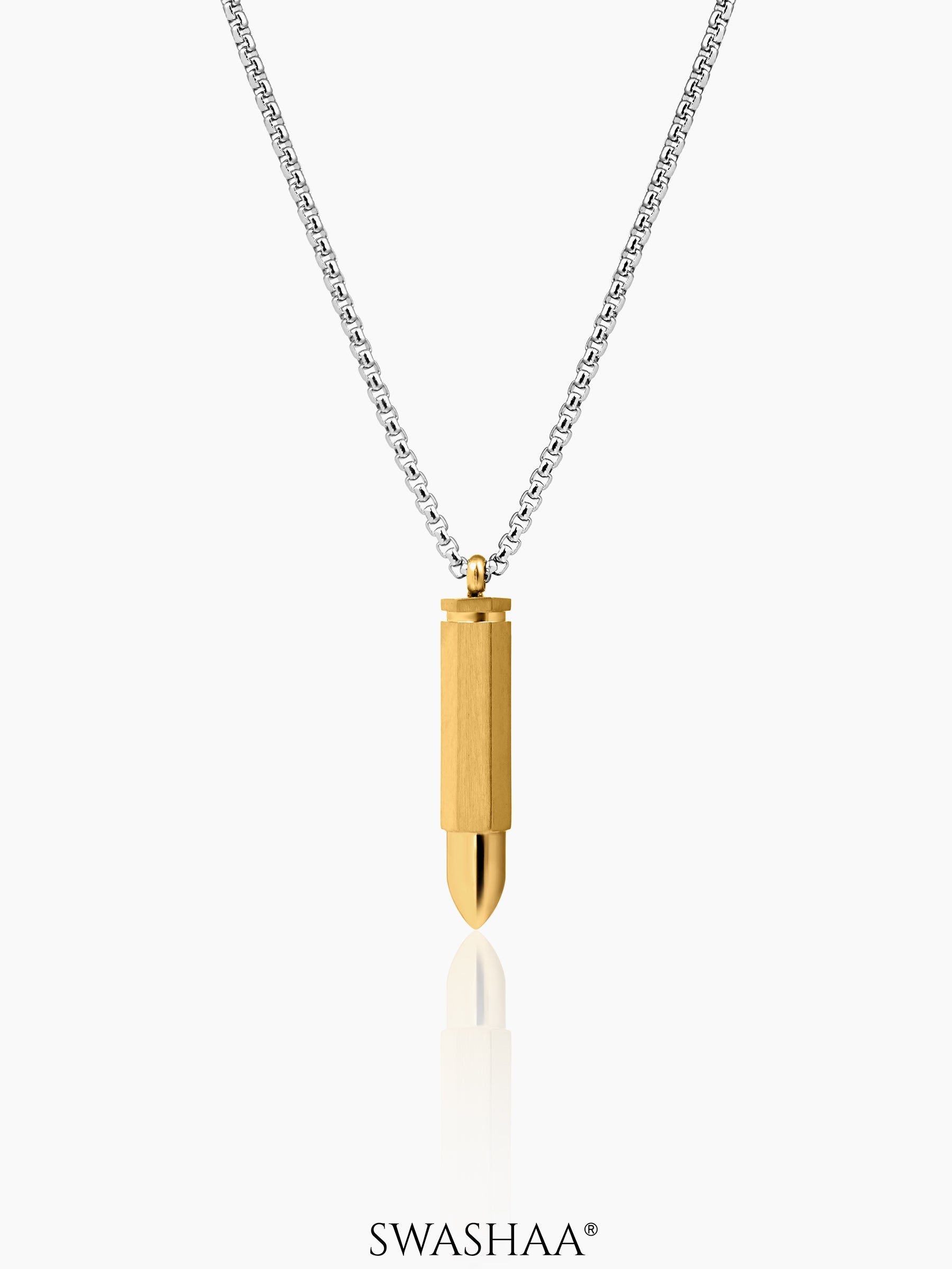 Tork Bullet Men's Chain Pendant 18K Gold-Silver