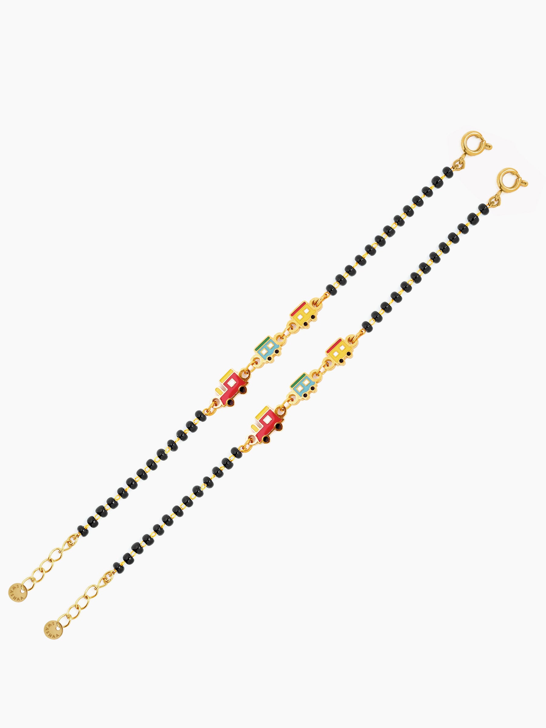 Toy Train Charm 18K Gold Plated Kid's Nazariya Bracelet
