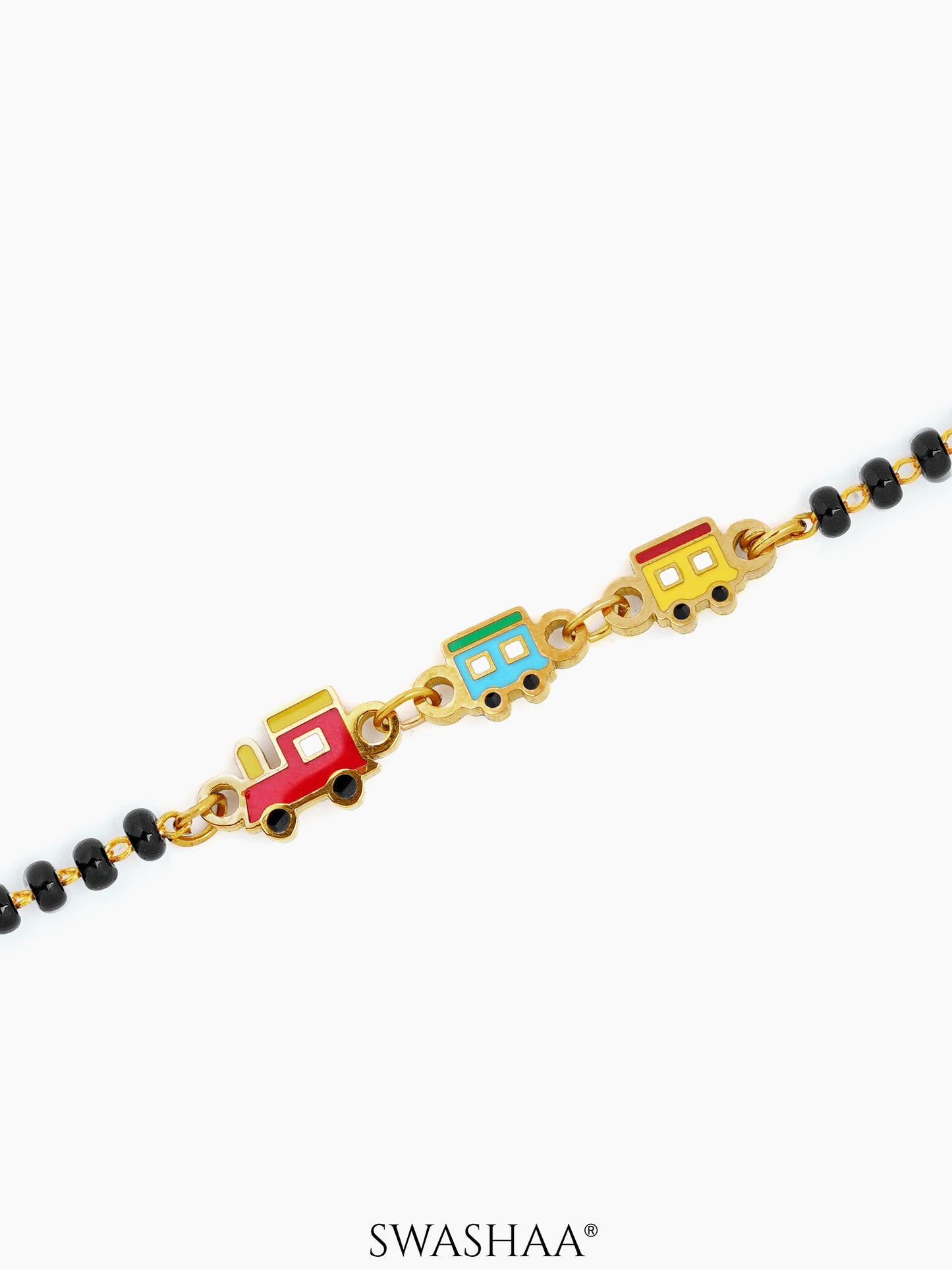 Toy Train Charm 18K Gold Plated Kid's Nazariya Bracelet
