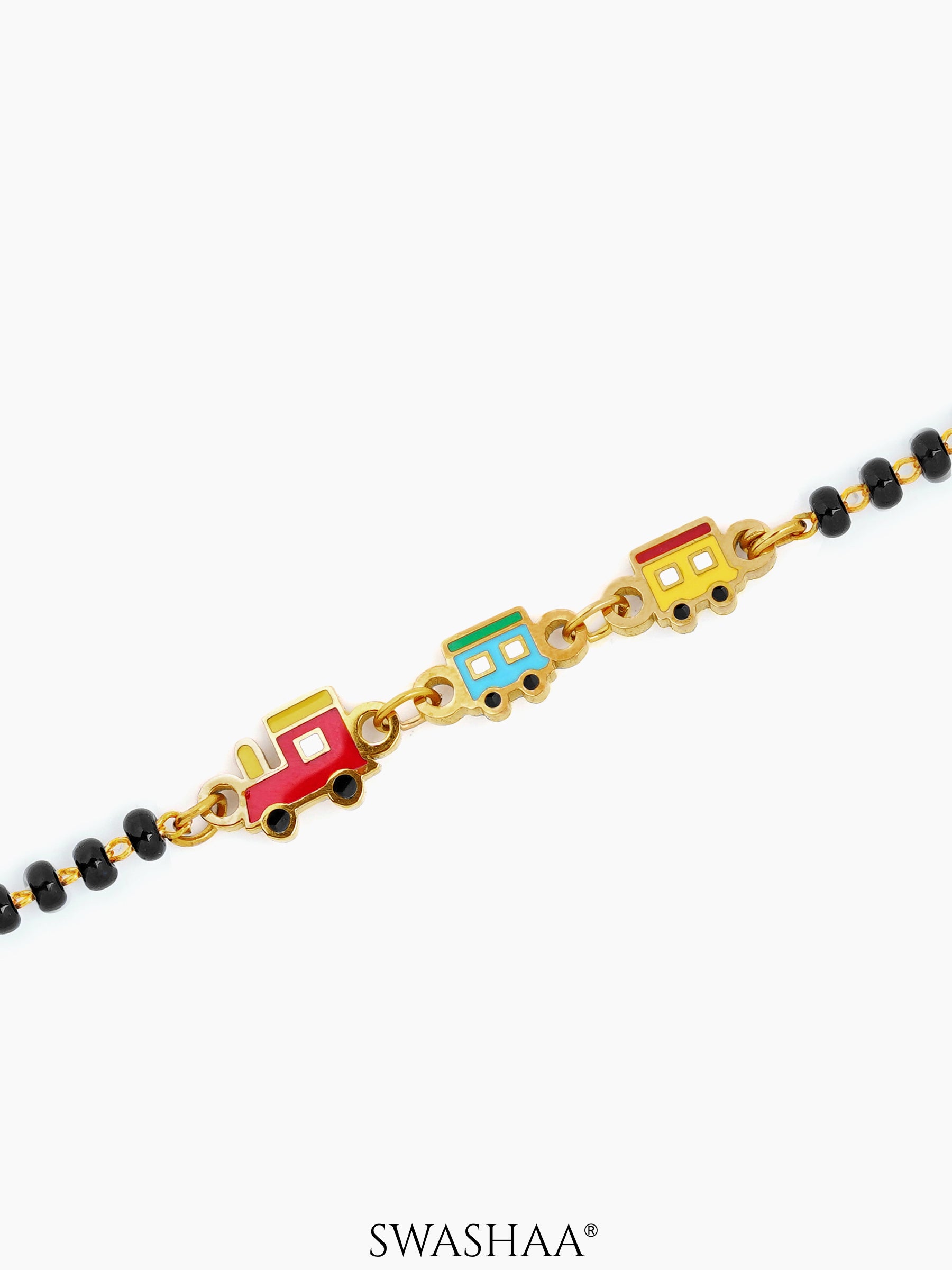 Toy Train Charm 18K Gold Plated Kid's Nazariya Bracelet
