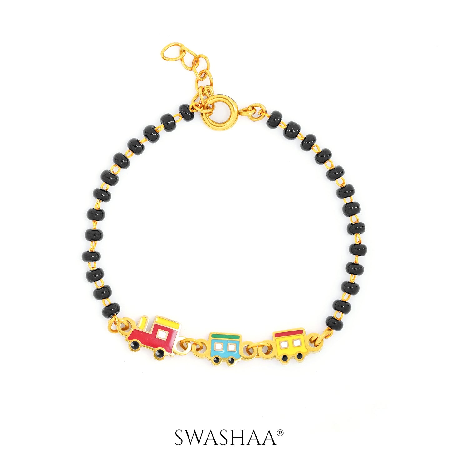 Toy Train Charm 18K Gold Plated Kid's Nazariya Bracelet Gold