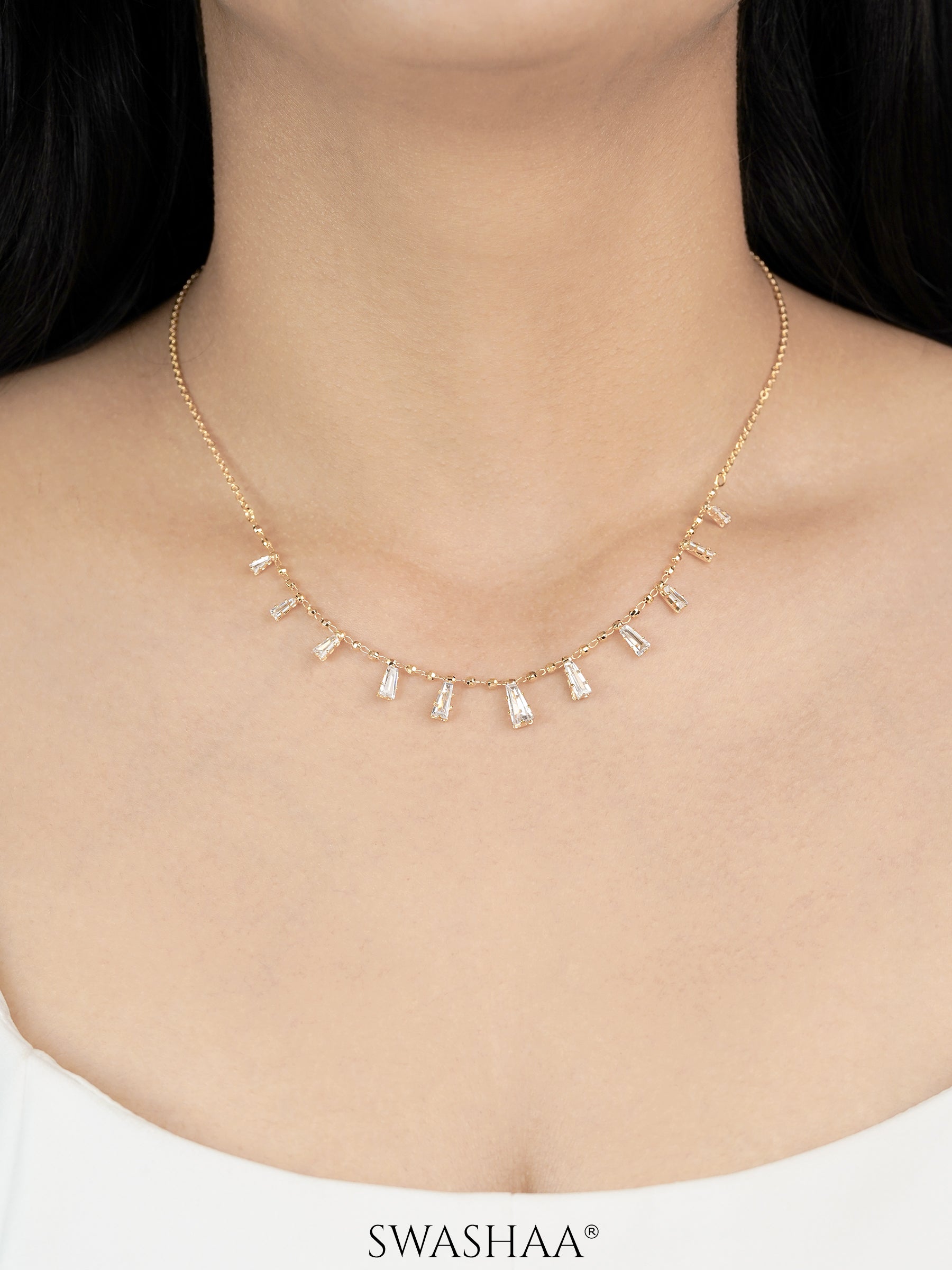 Tyla Studded Bar 18K Gold Plated Choker