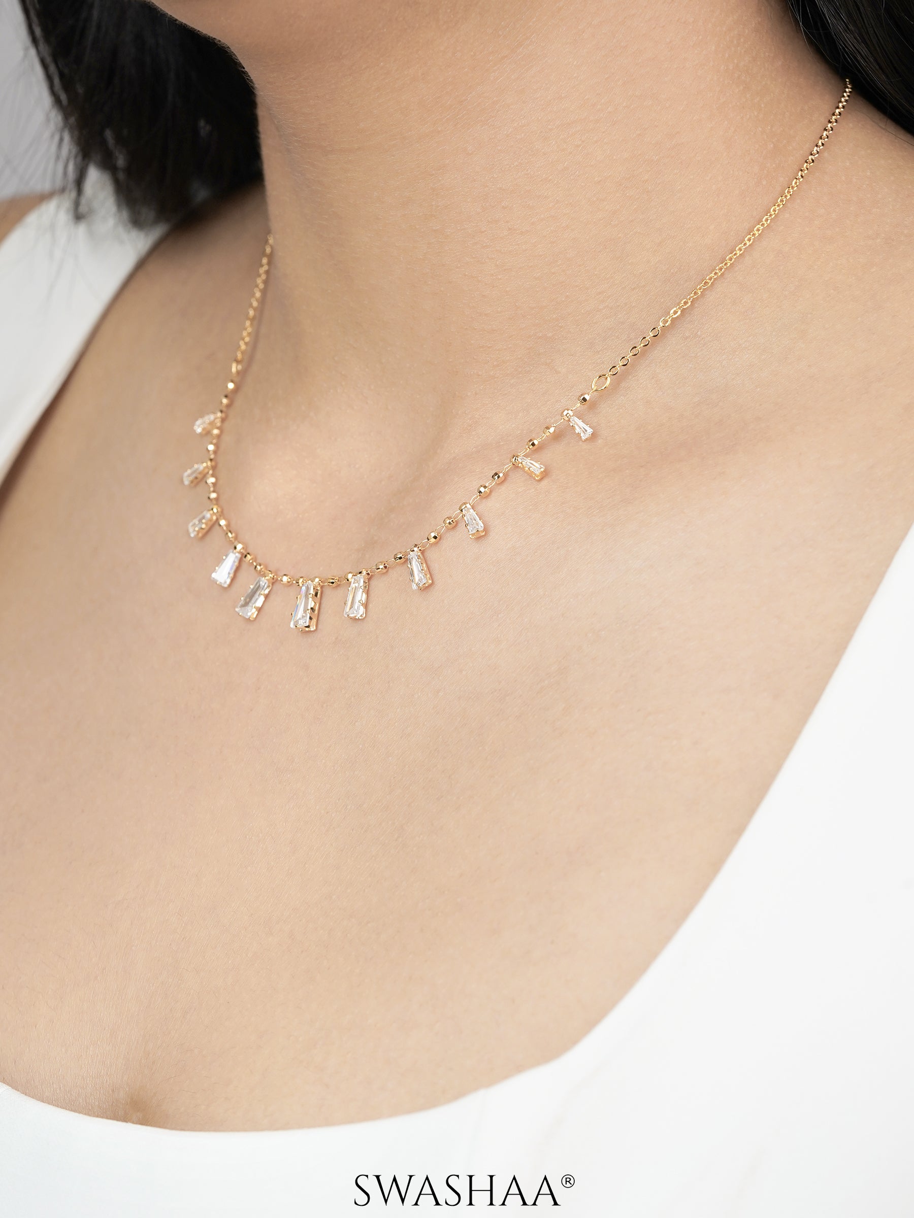 Tyla Studded Bar 18K Gold Plated Choker
