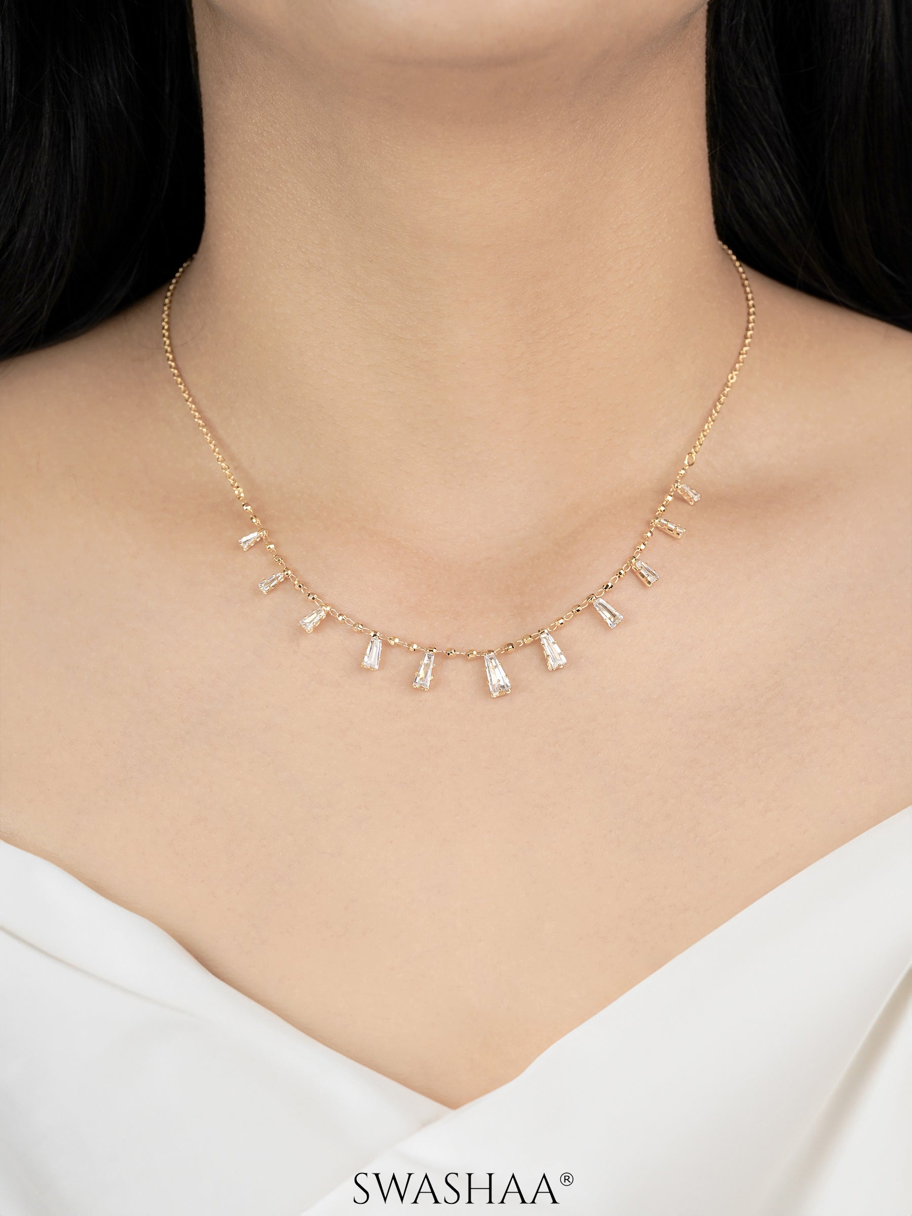 Tyla Studded Bar 18K Gold Plated Choker