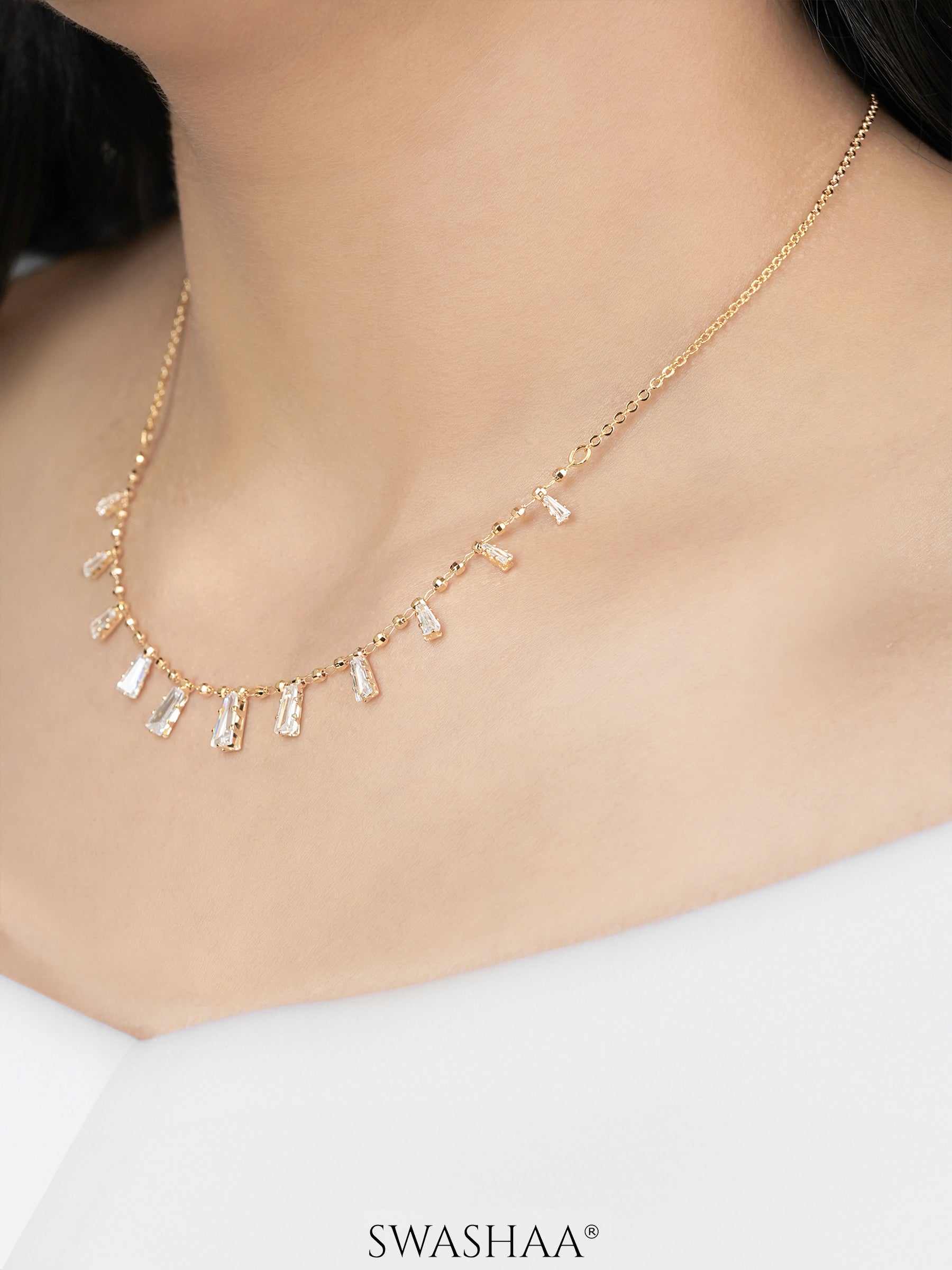 Tyla Studded Bar 18K Gold Plated Choker