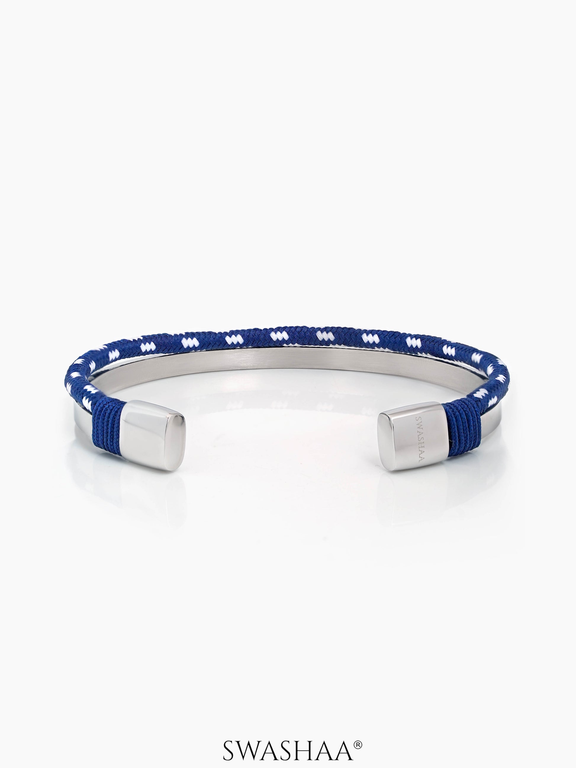 Unan Men's Rope Bracelet Blue - White Medium